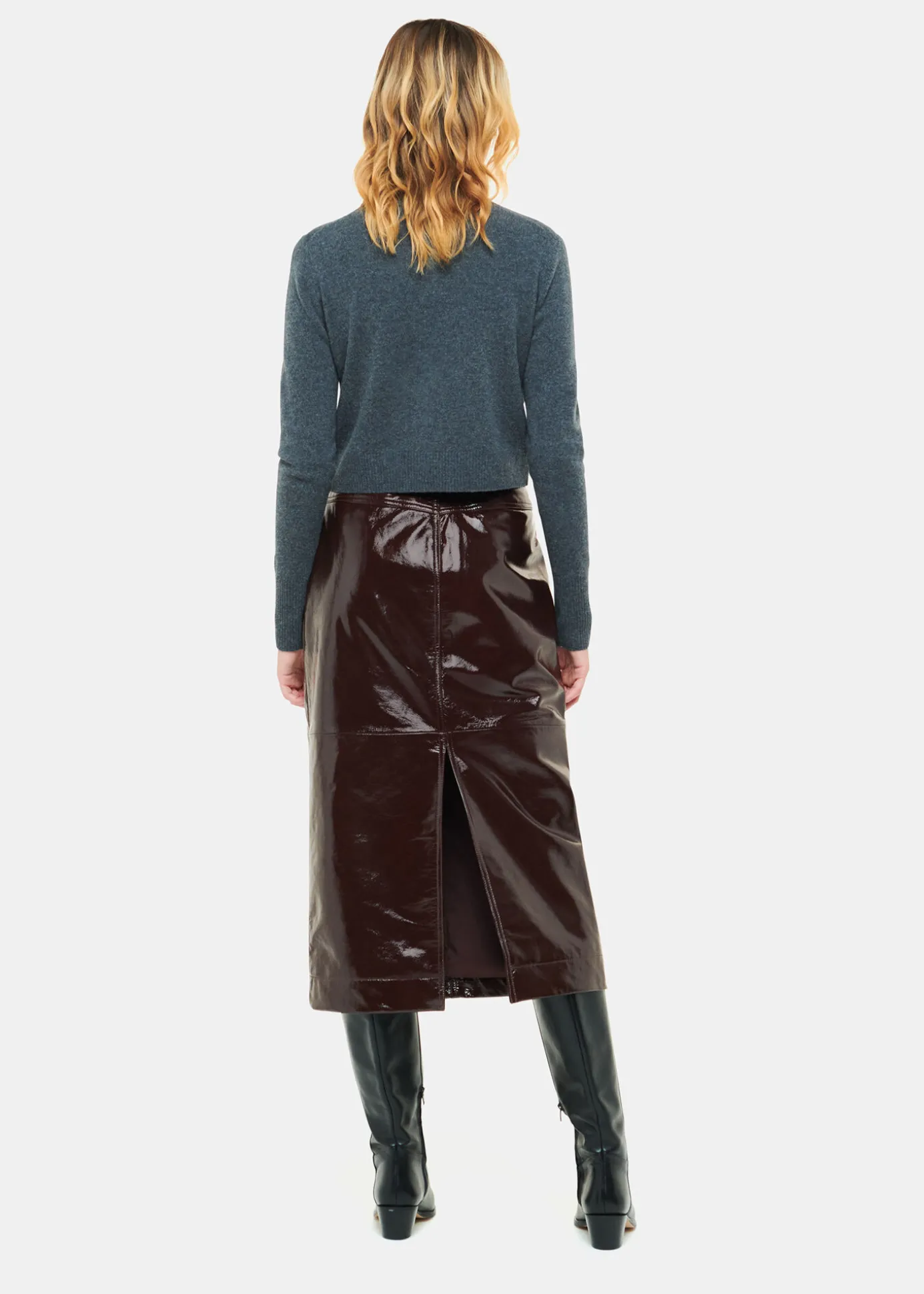 Chocolate Rachel Patent Leather Skirt