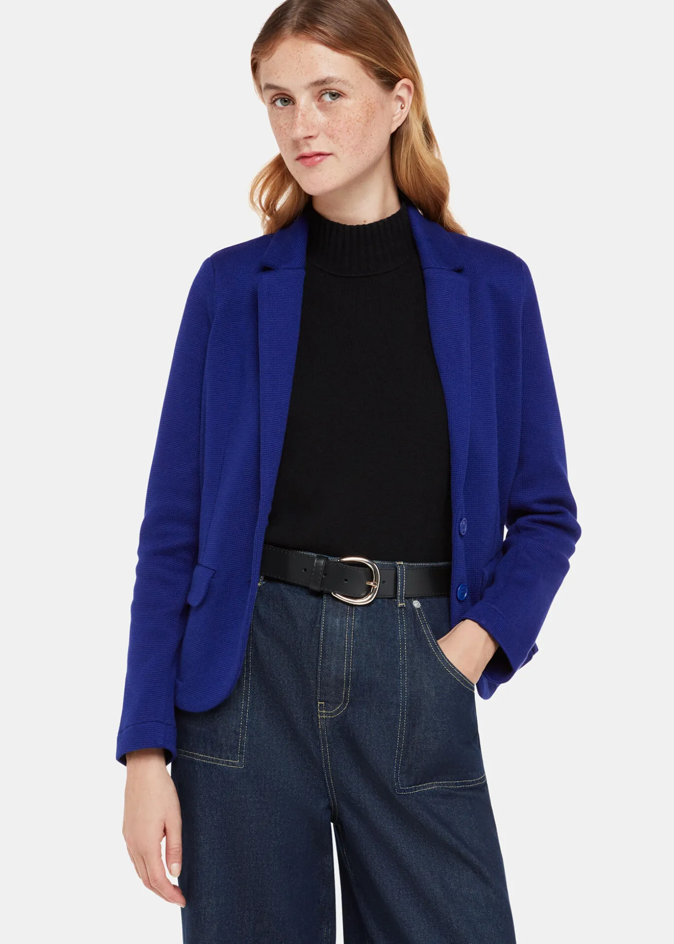 Cobalt Blue Slim Jersey Jacket