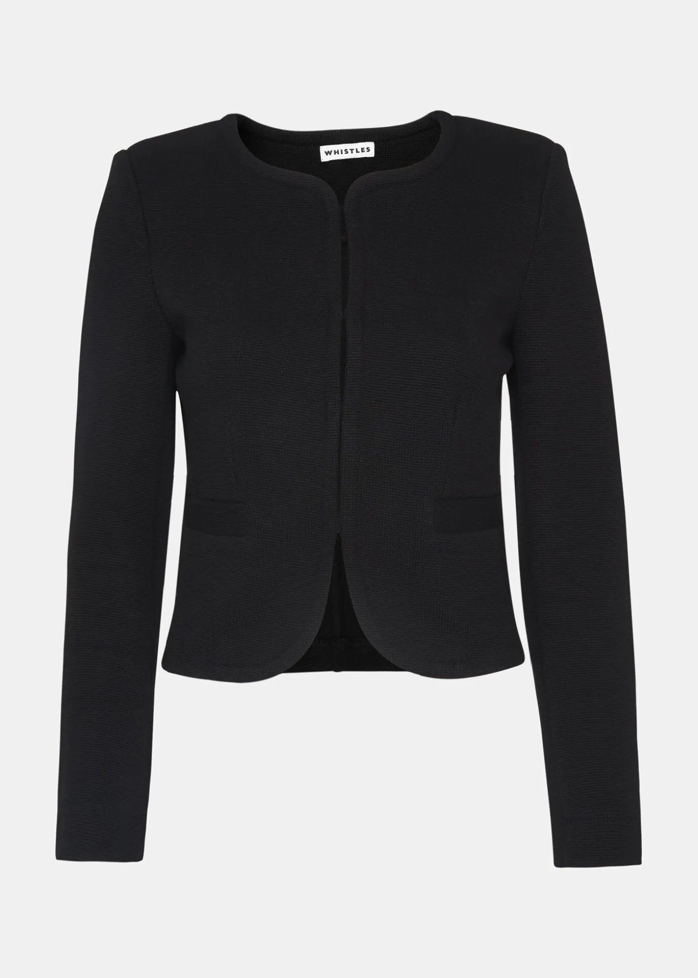 Collarless Jersey Jacket