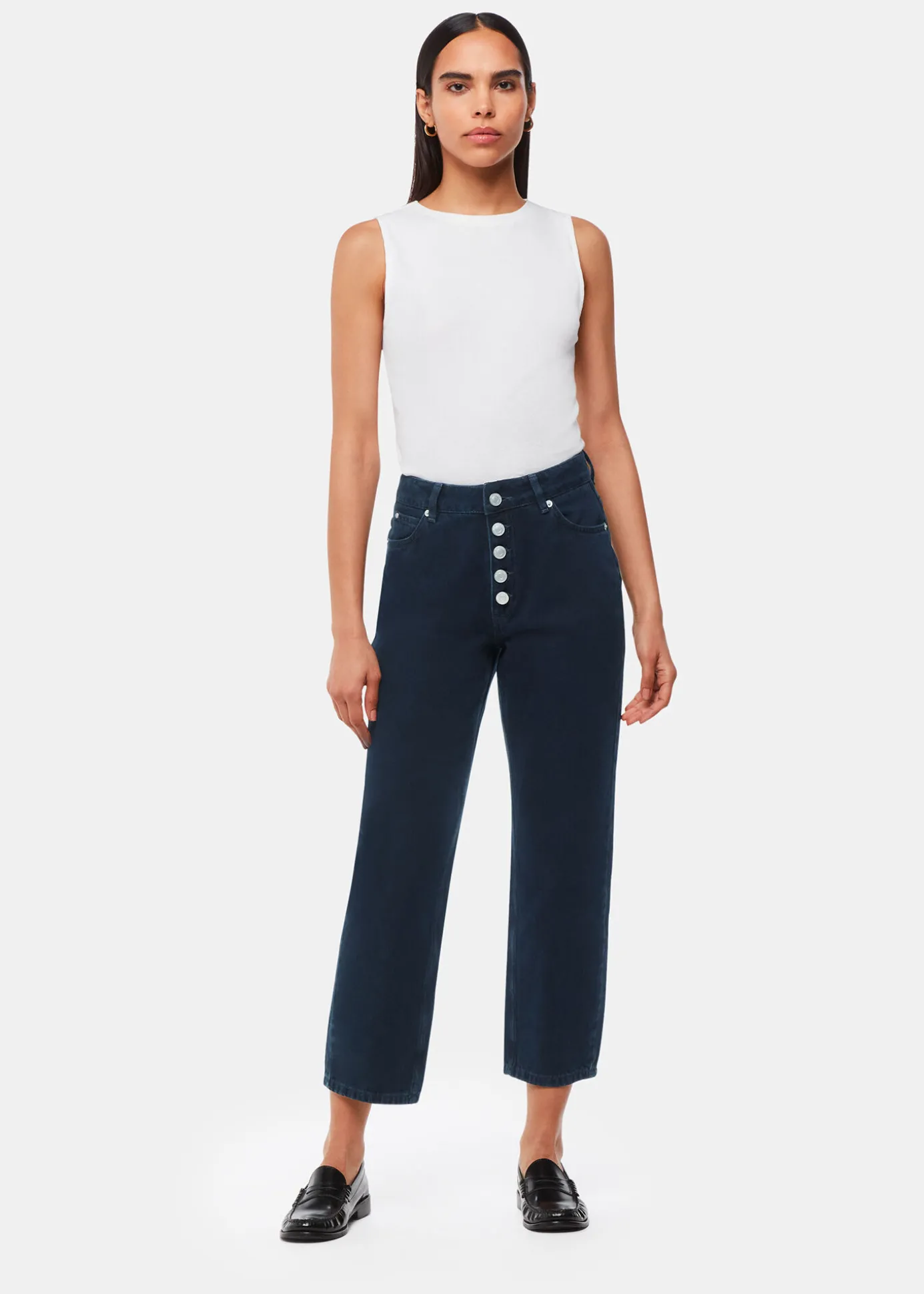 Dark Denim Authentic Hollie Button Jean
