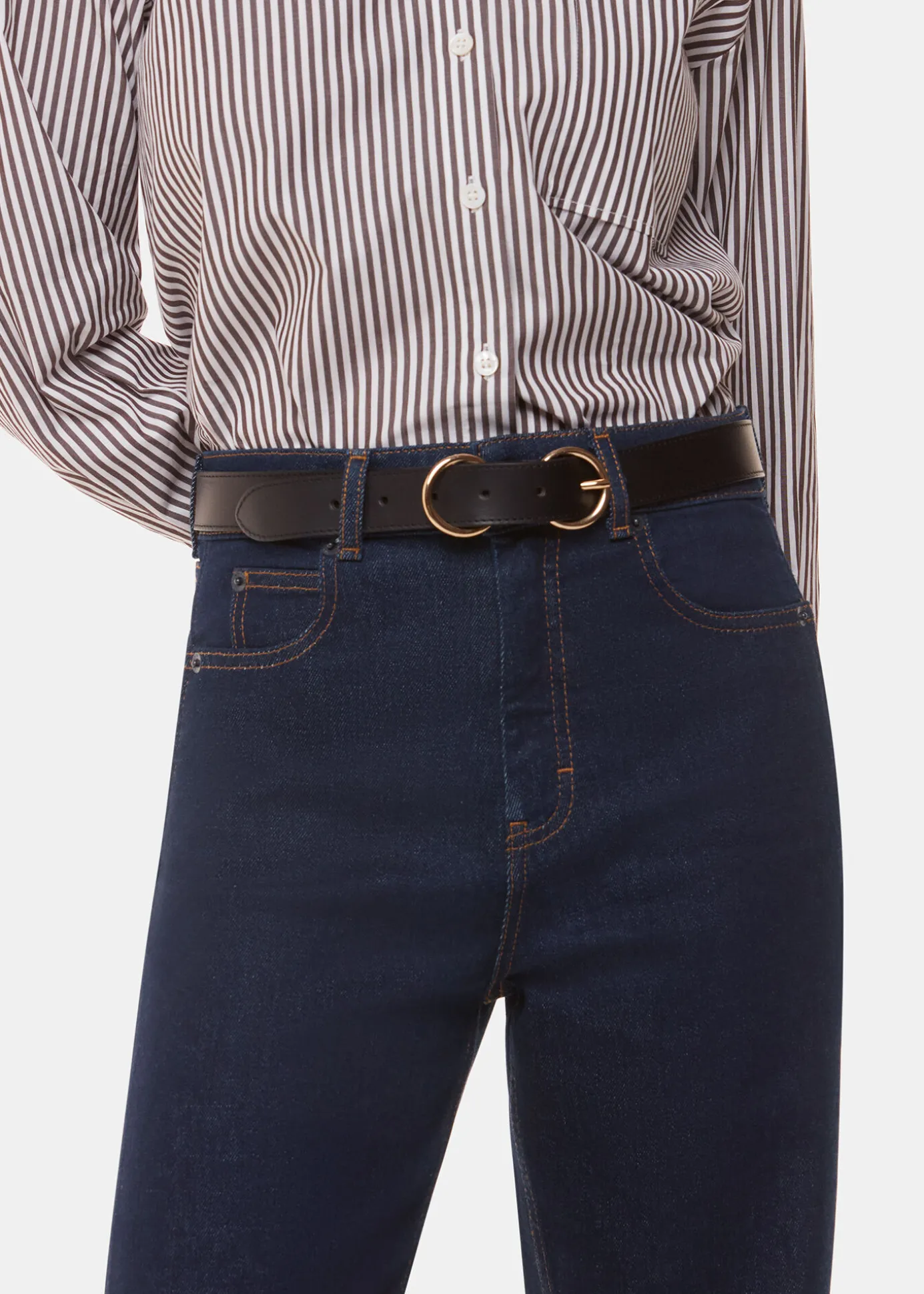 Dark Denim Stretch Barrel Leg Jean