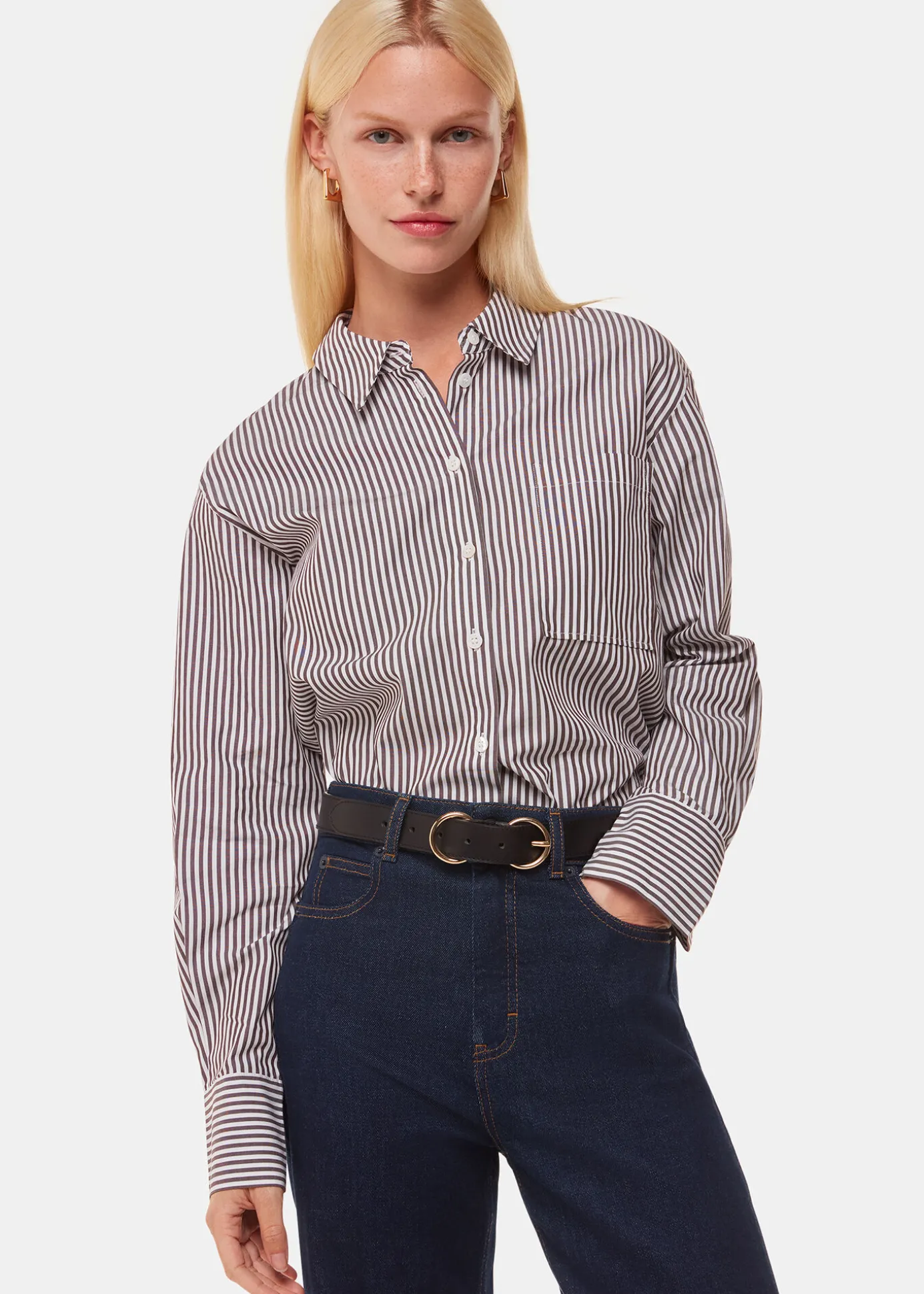Dark Denim Stretch Barrel Leg Jean