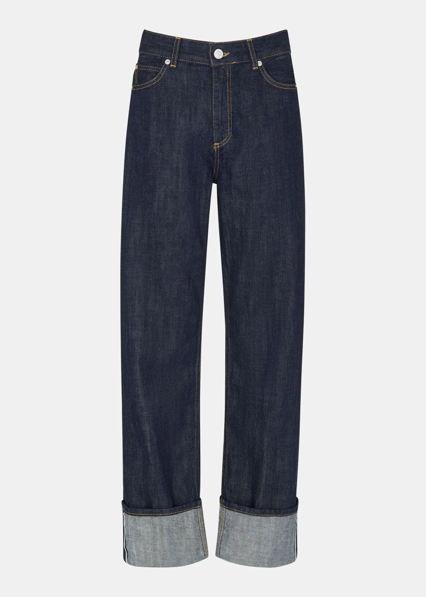 Dark Denim Turn Up Selvedge Jean
