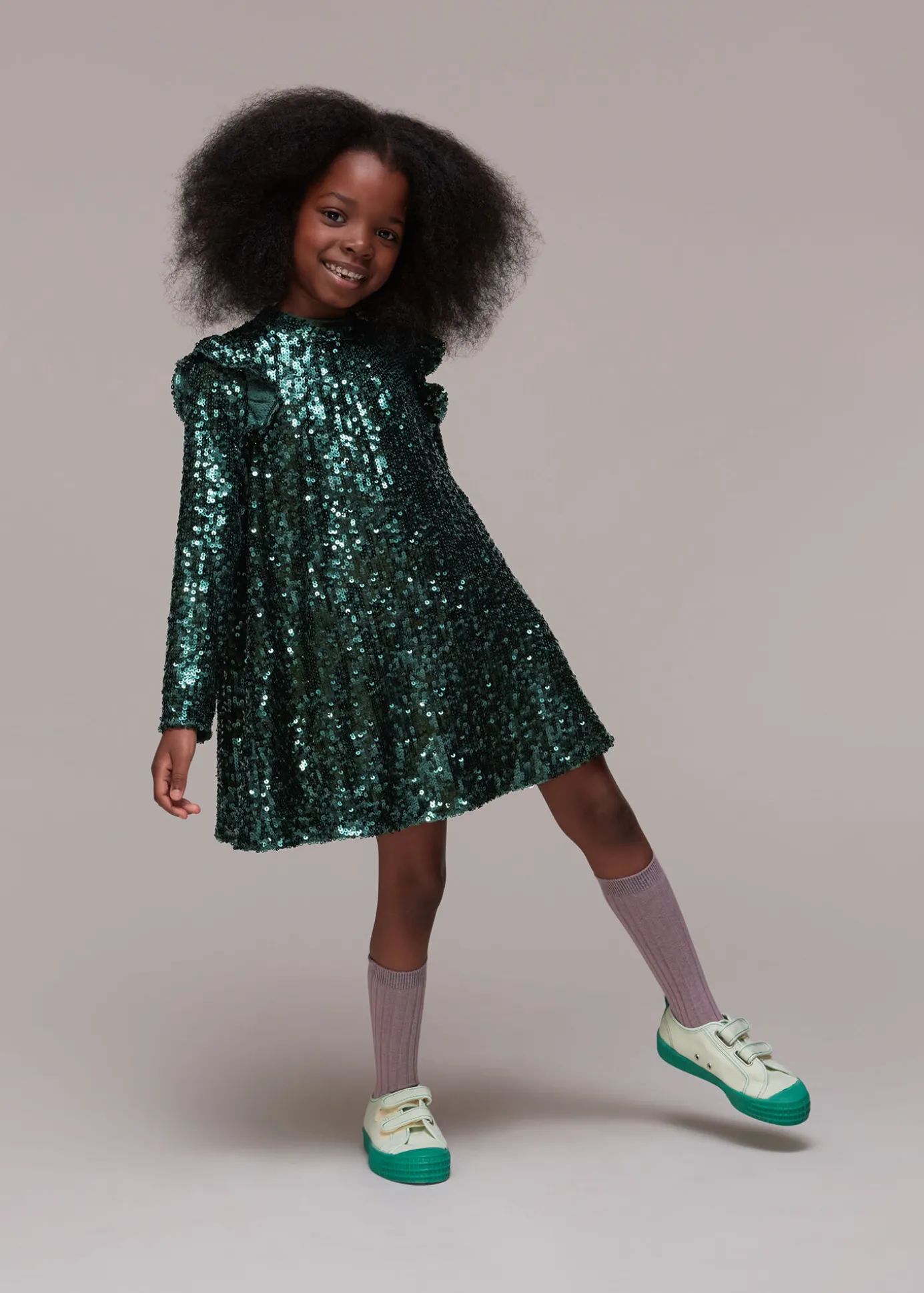 Dark Green Alma Sequin Dress