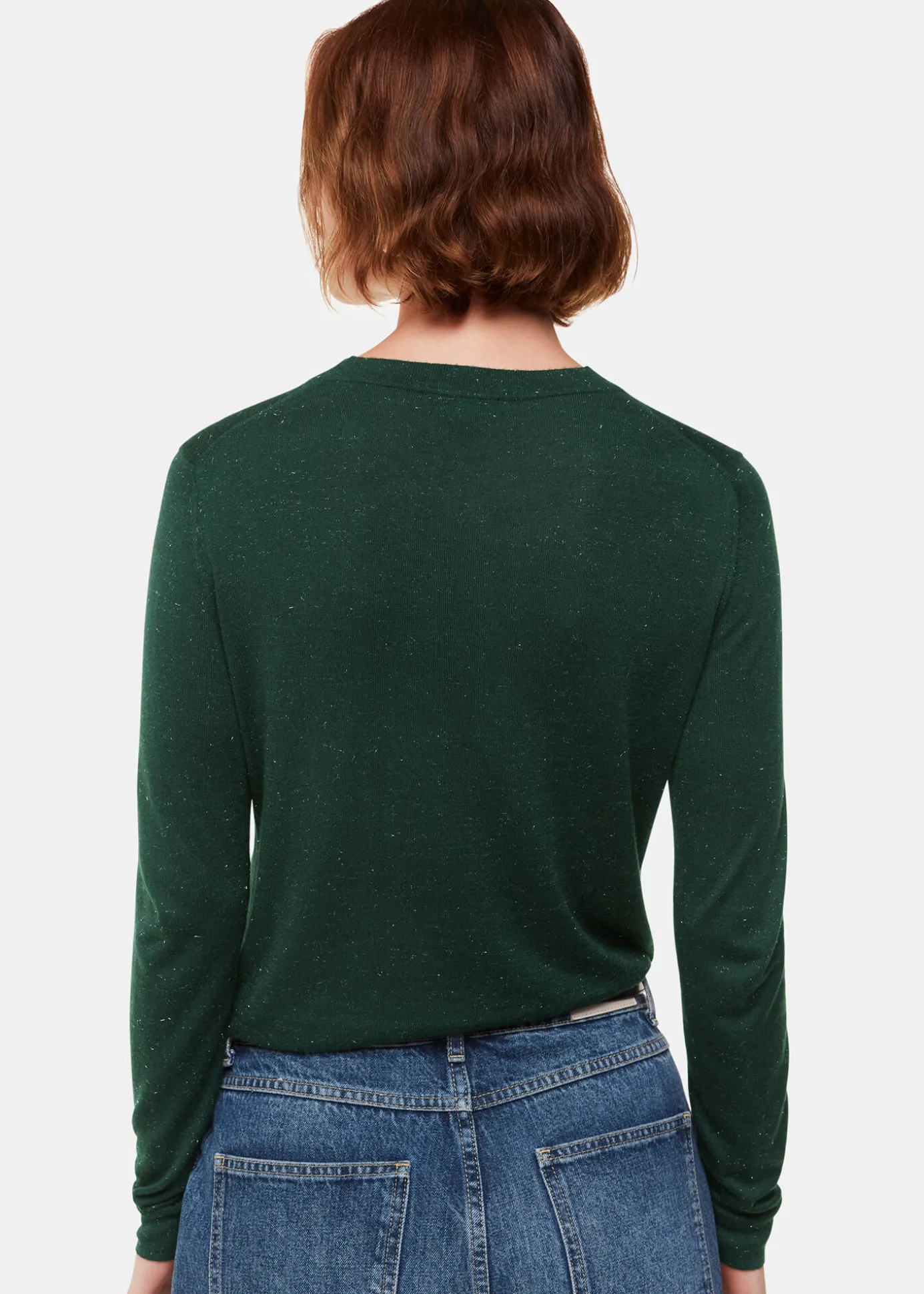 Dark Green Annie Sparkle Crew Neck