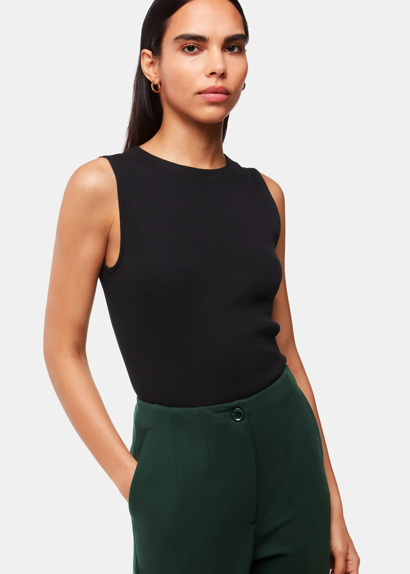 Dark Green Lila Ponte Trouser