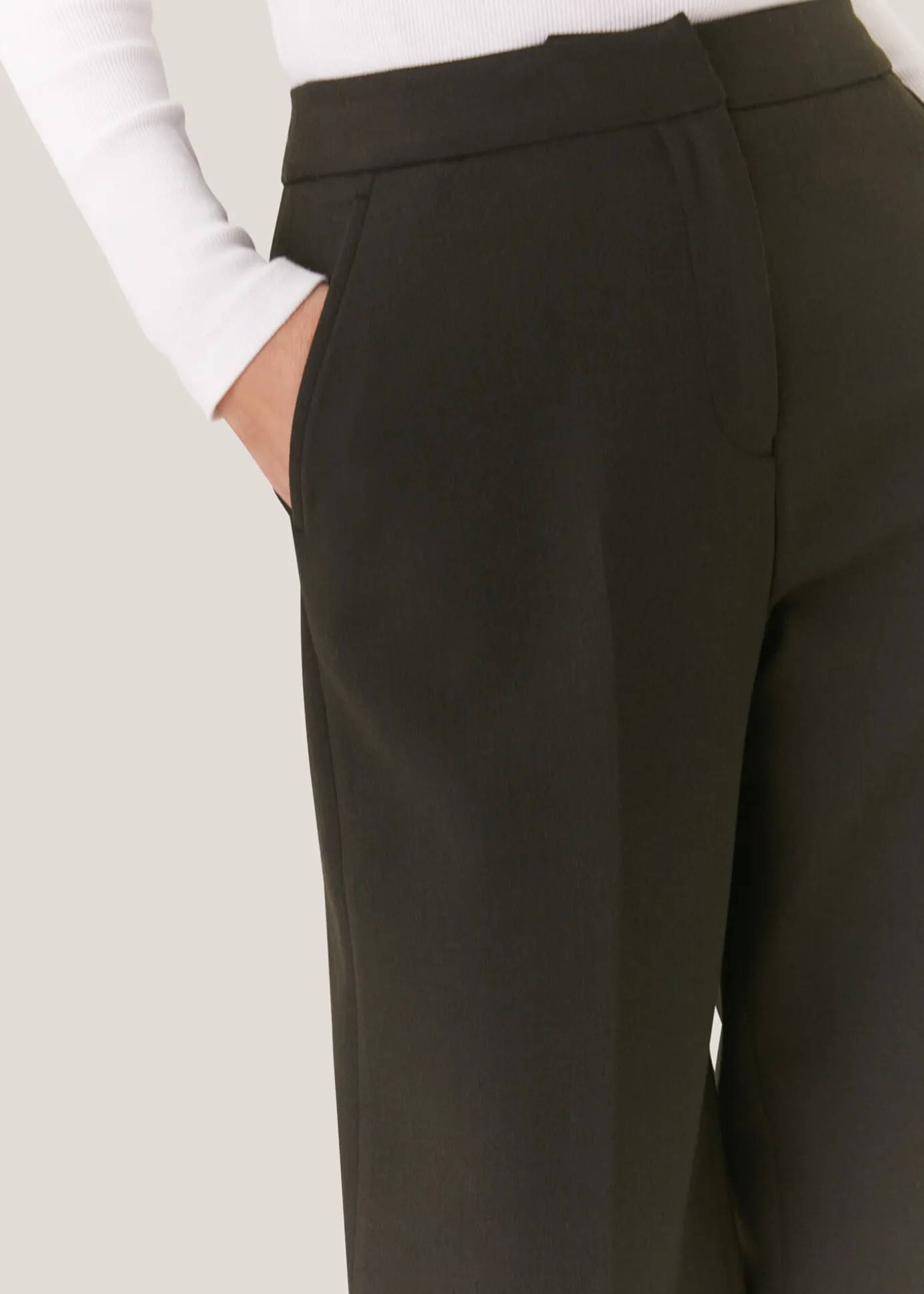 Dark Green Natalie Wool Blend Trouser