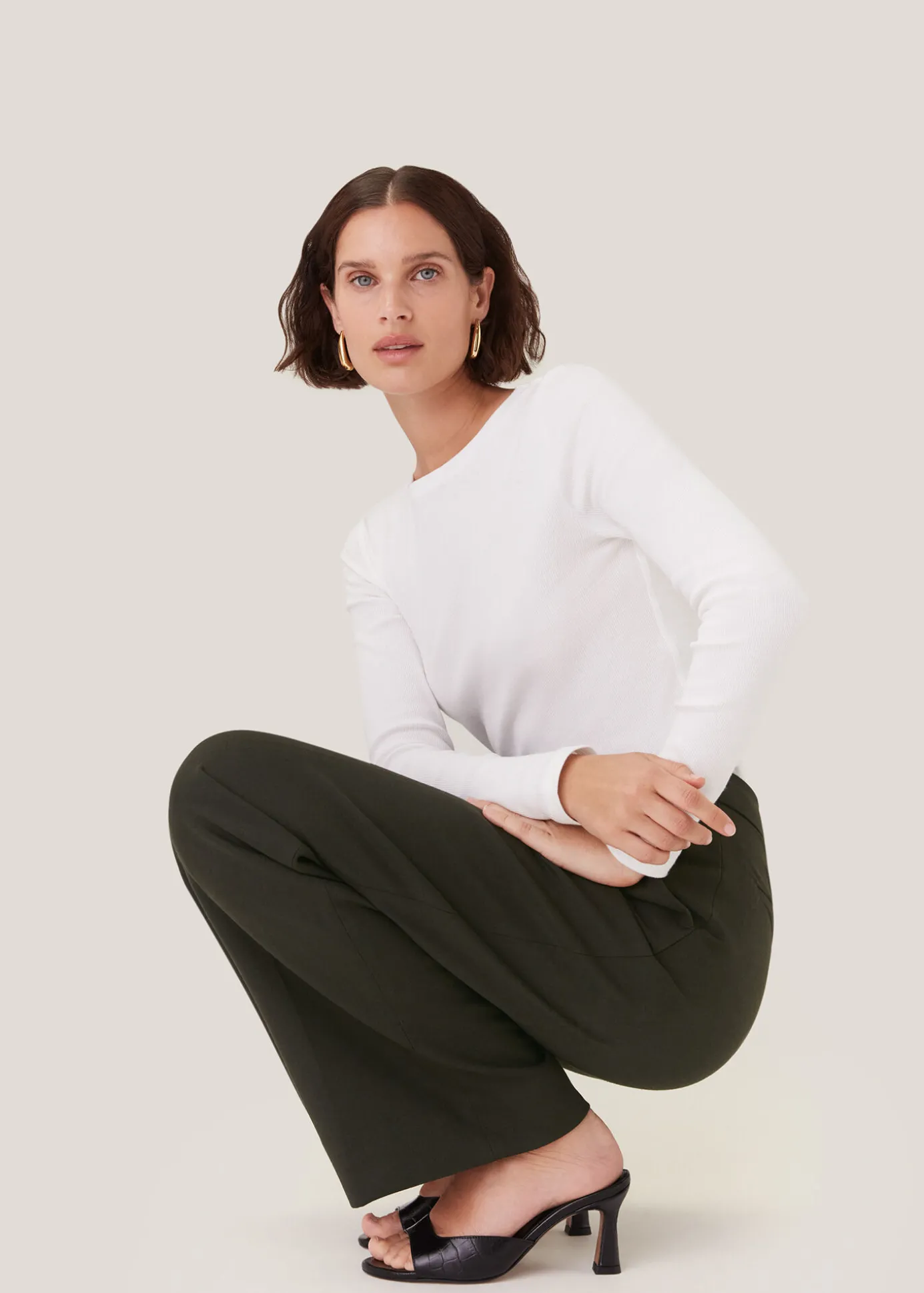 Dark Green Natalie Wool Blend Trouser