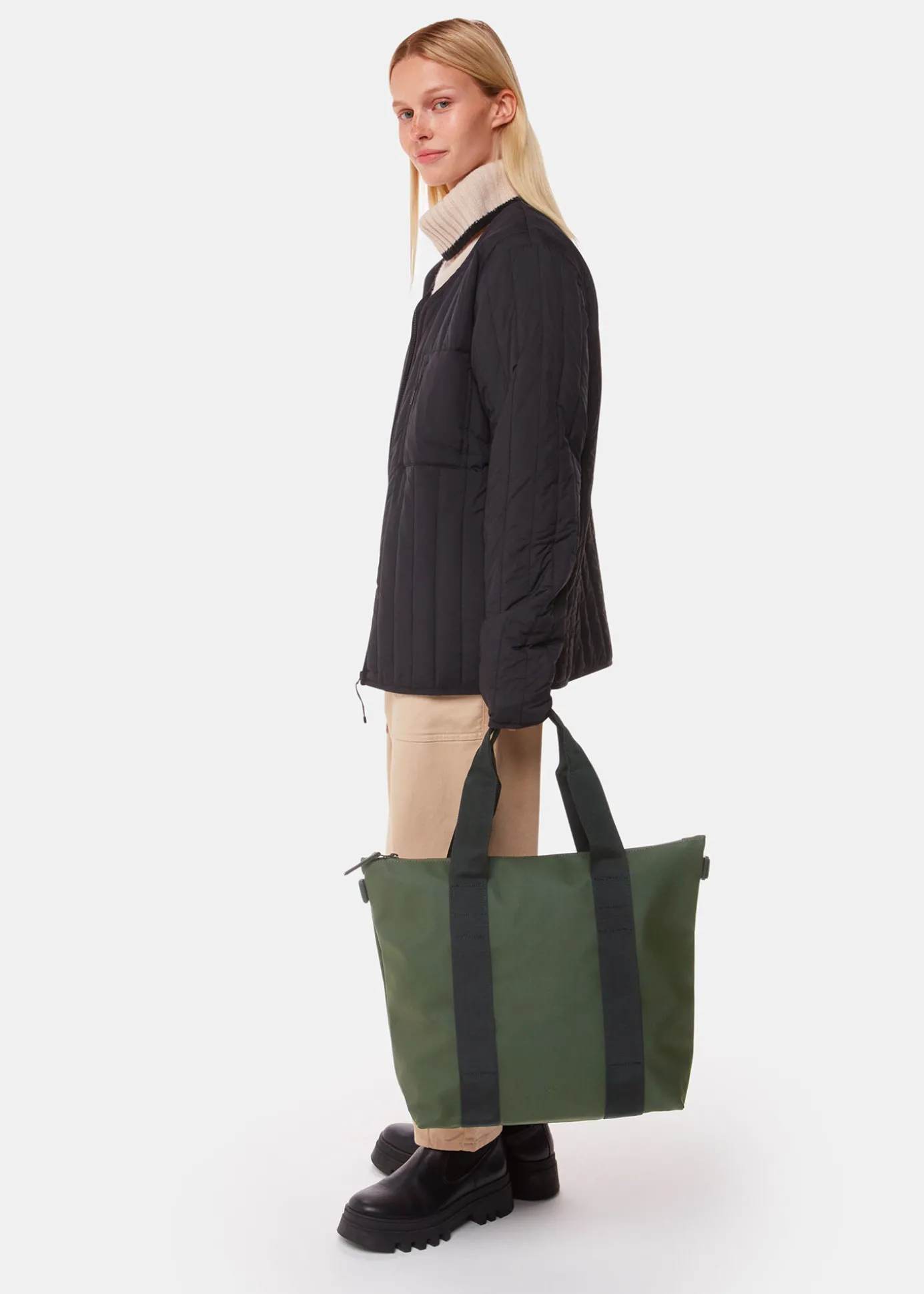 Dark Green Rains Tote Bag