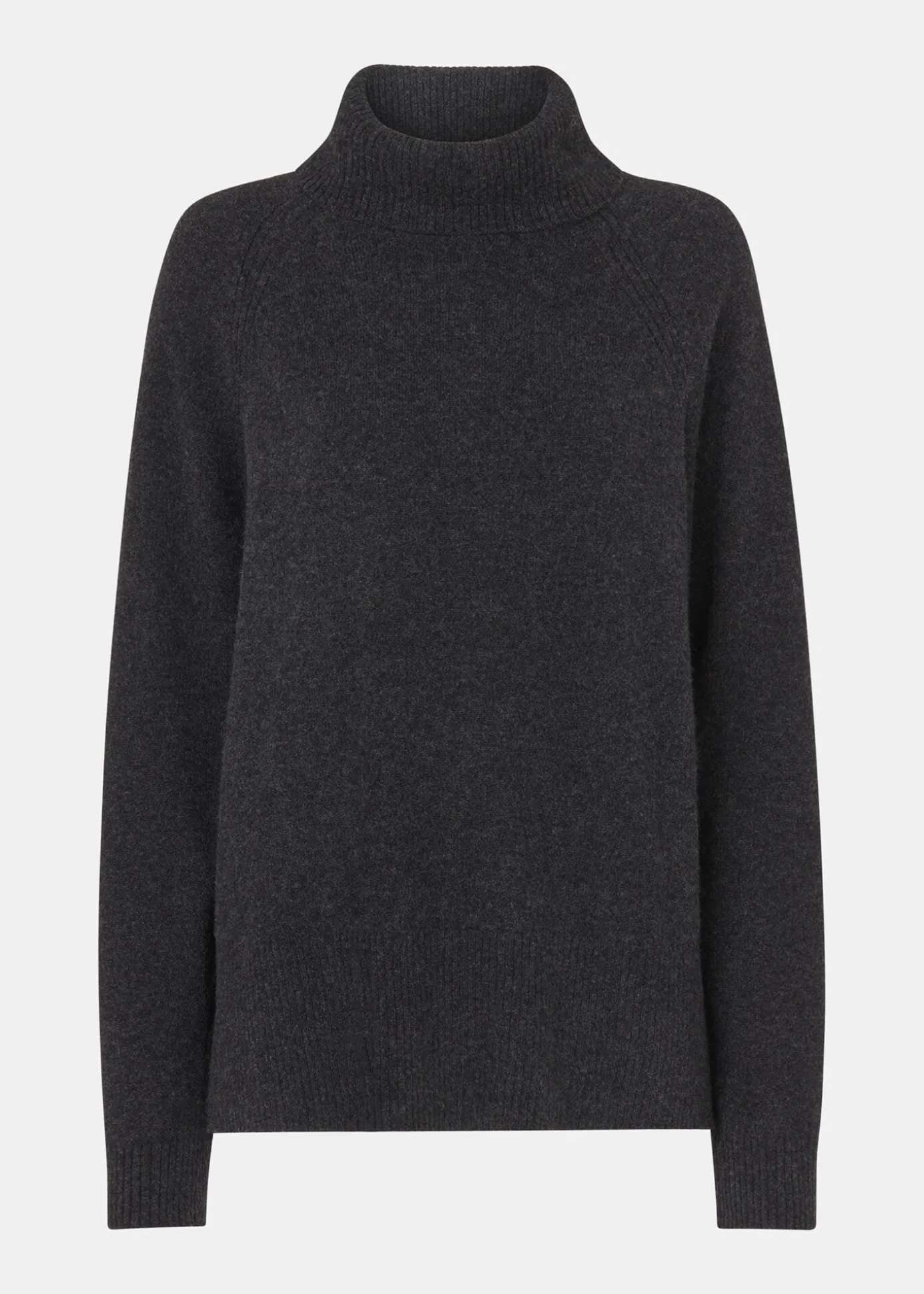 Dark Grey Cashmere Roll Neck