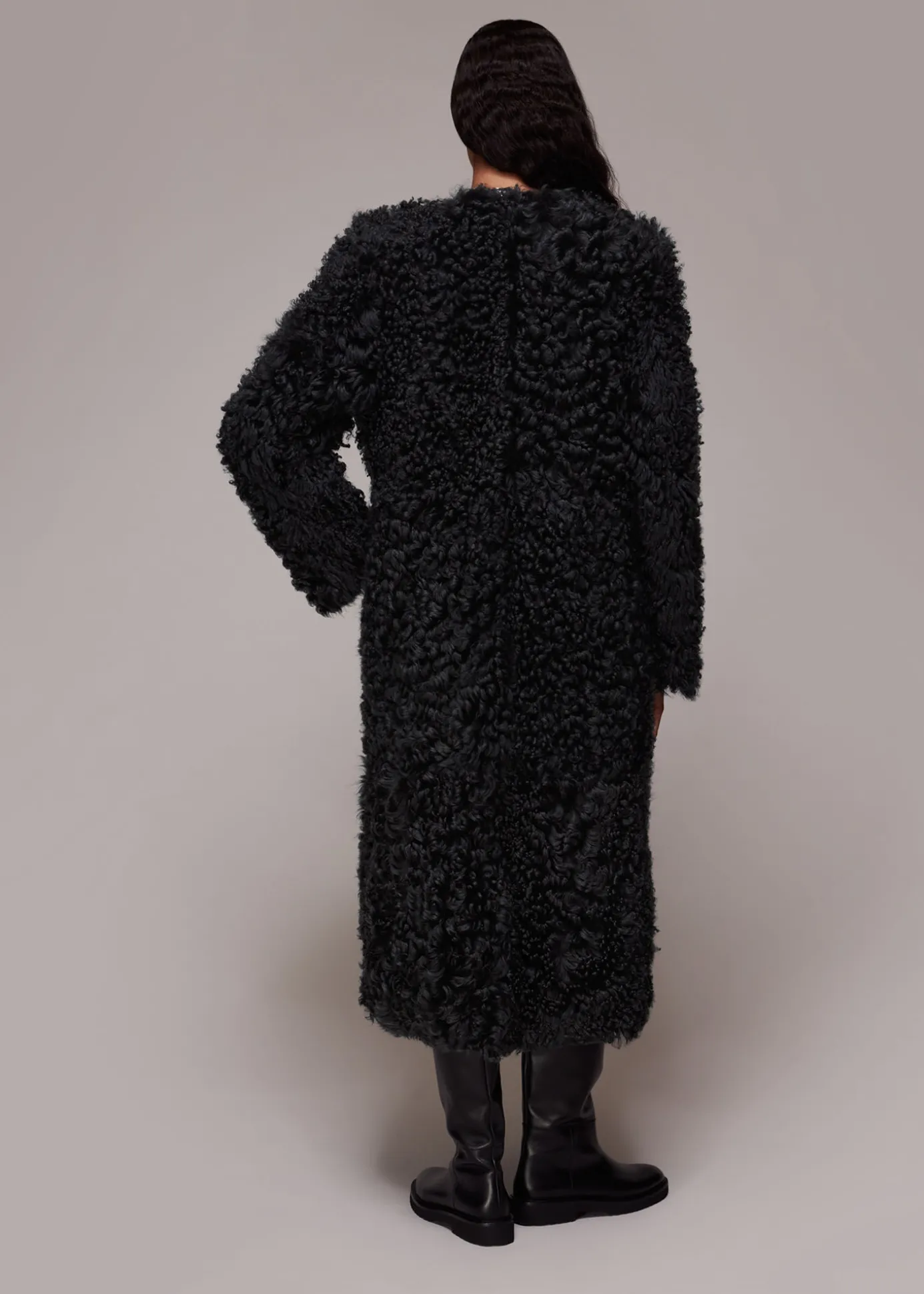 Dark Grey Eliza Shearling Coat