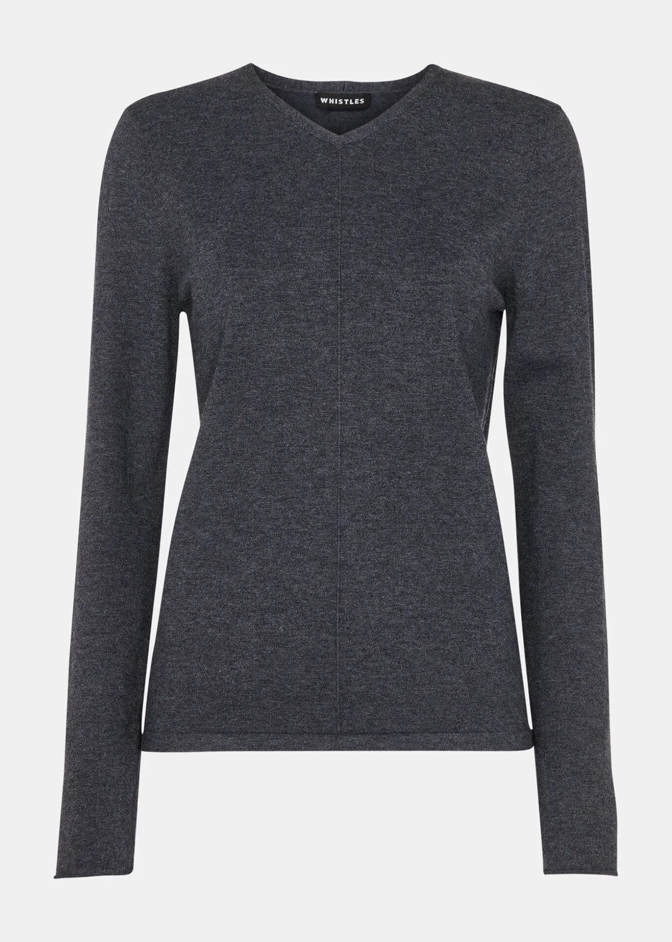 Dark Grey Mila V Neck Knit