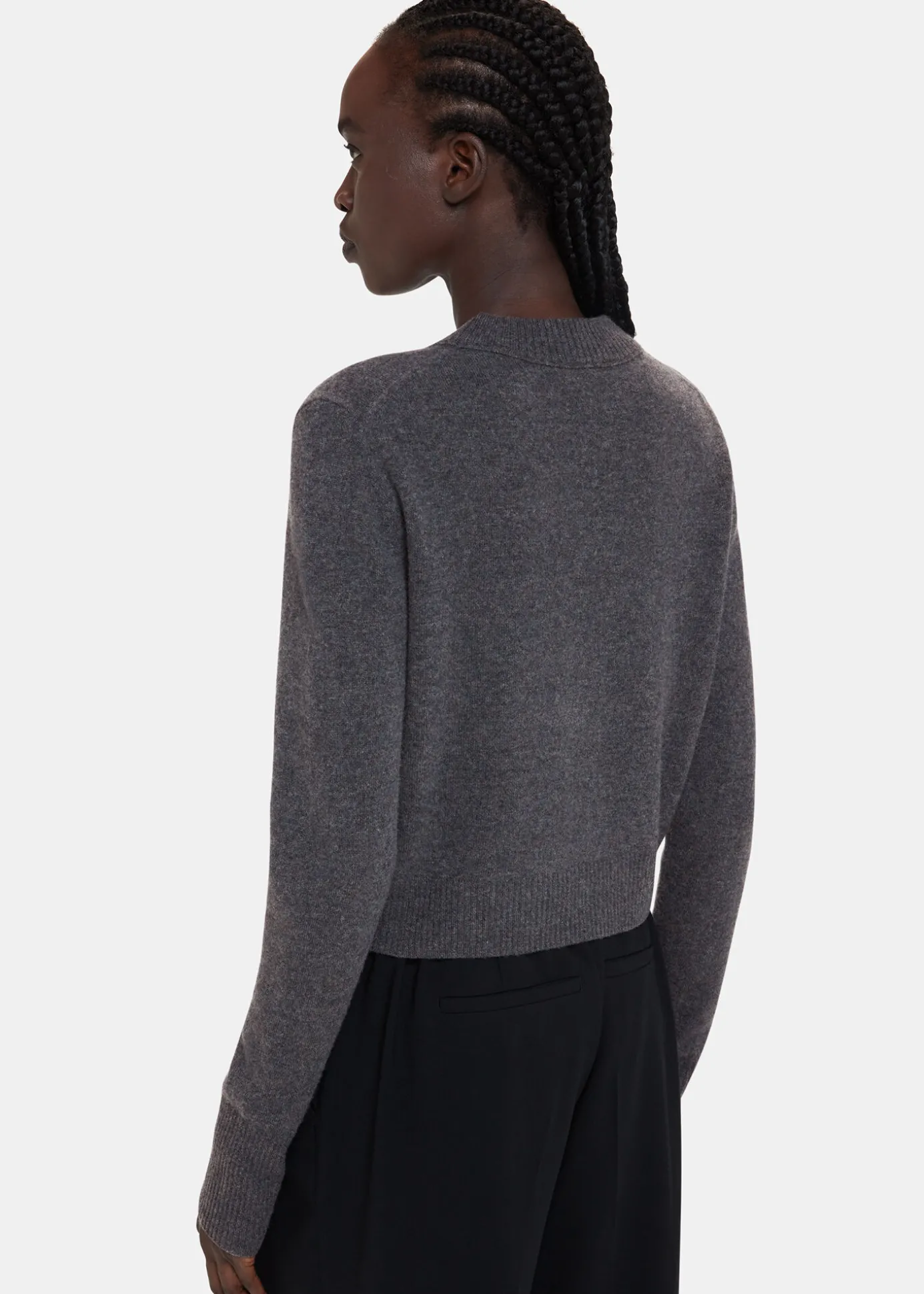 Dark Grey Wool Cropped Sweater