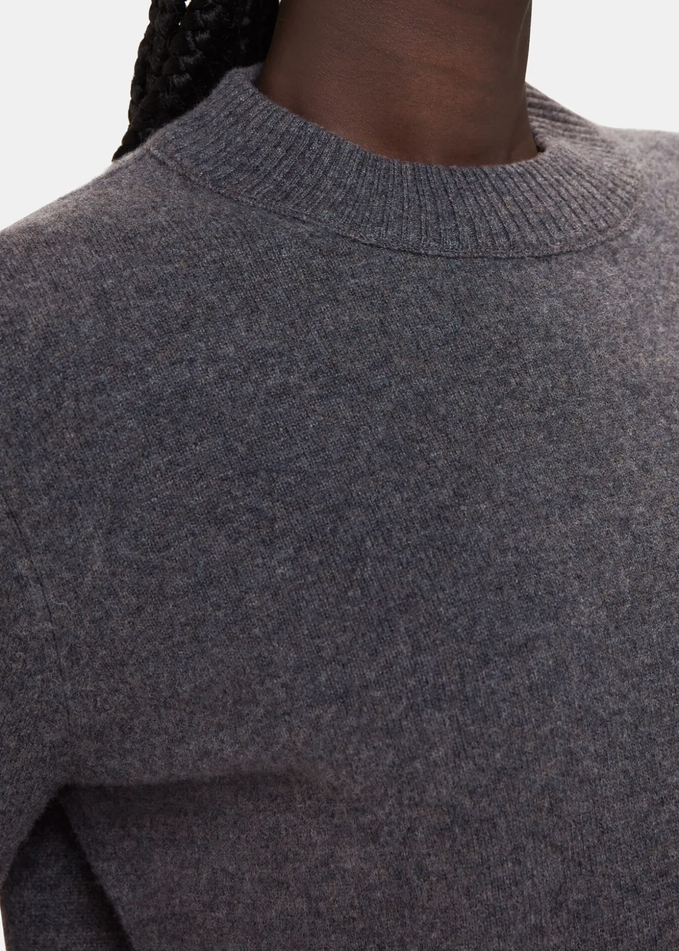 Dark Grey Wool Cropped Sweater