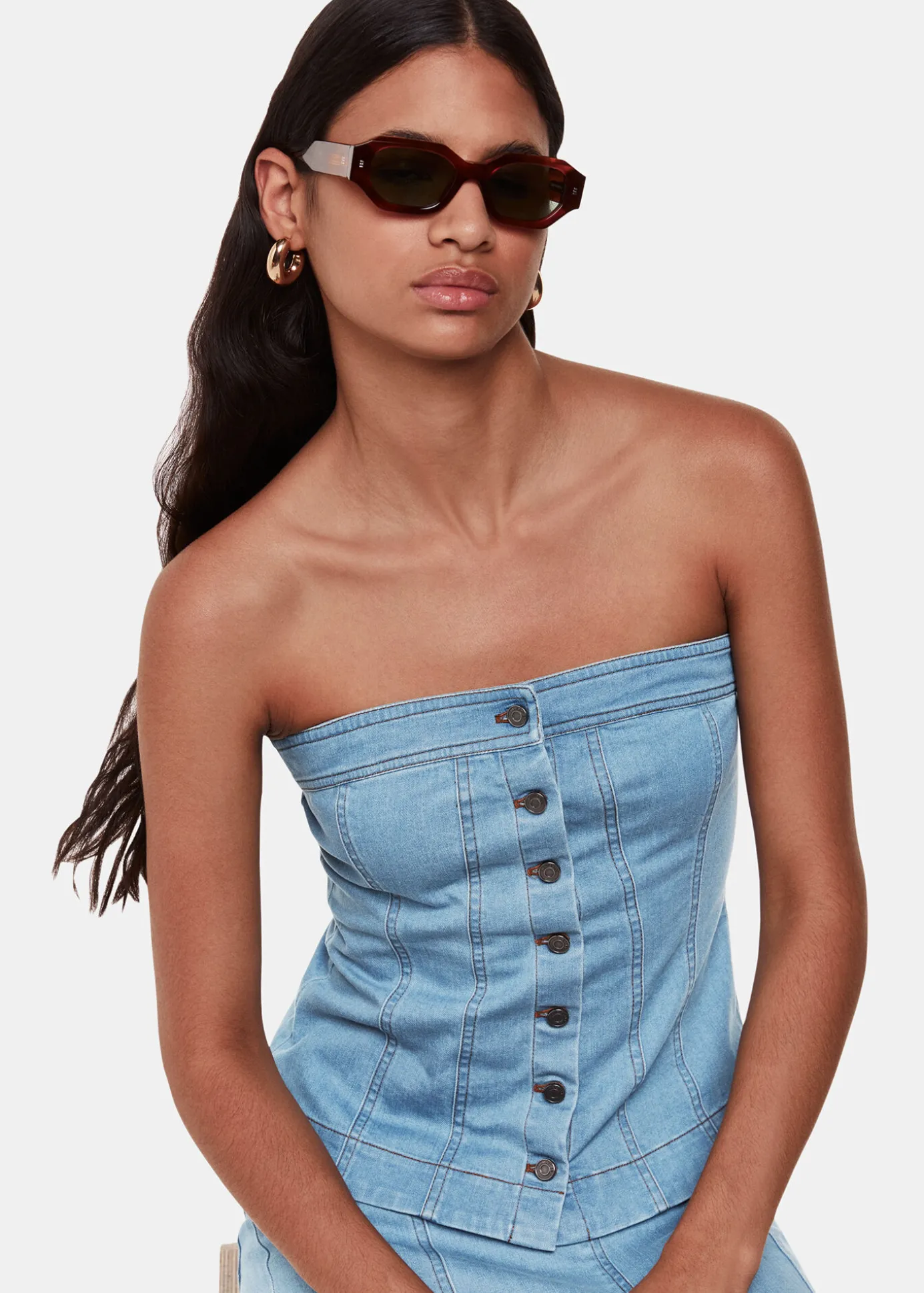 Denim Denim Corset Top
