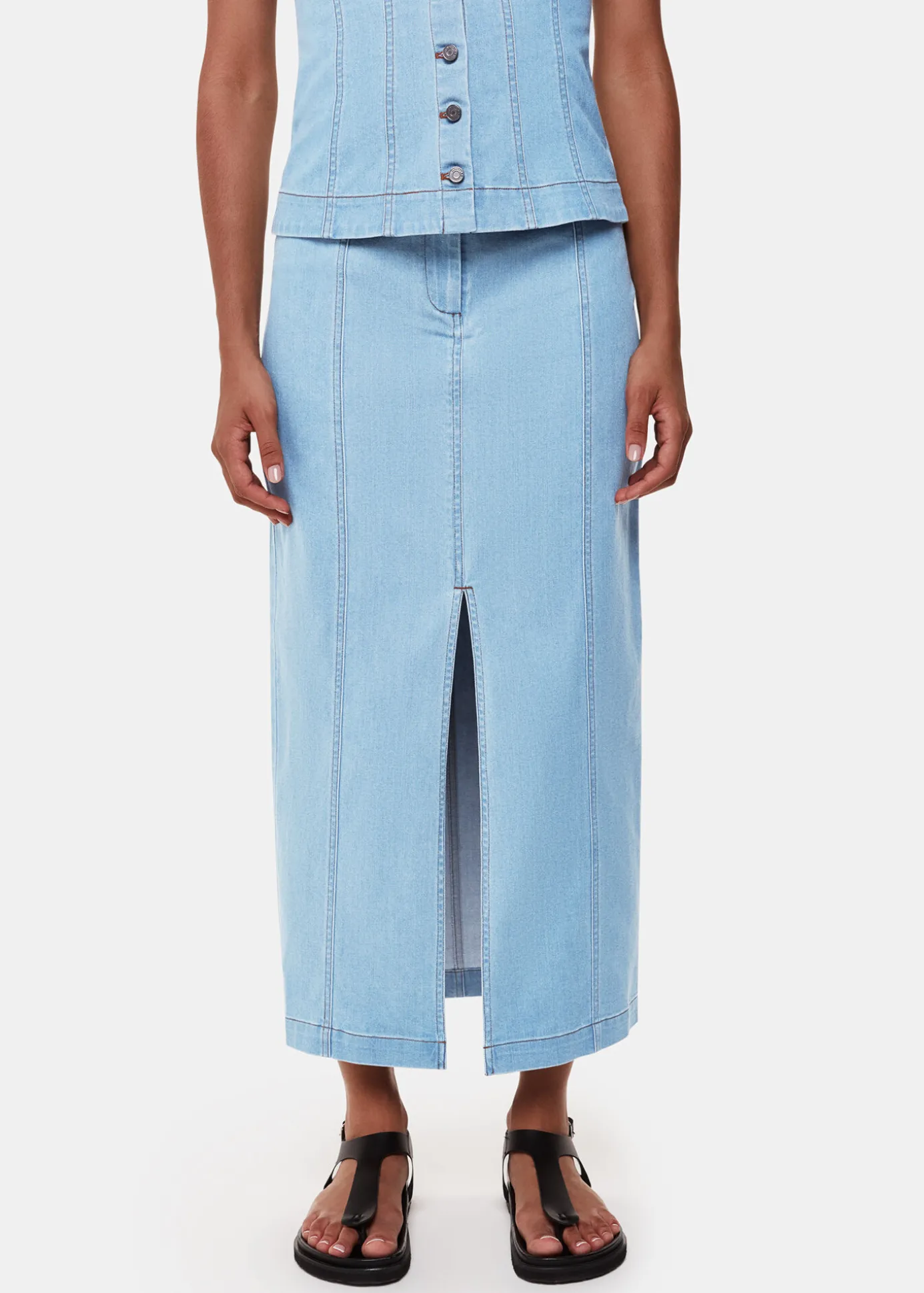 Denim Denim Maxi Skirt