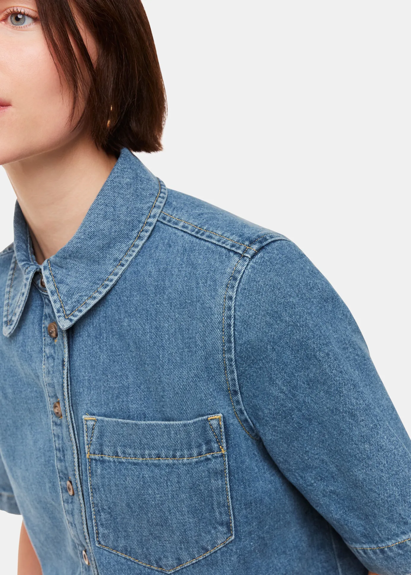 Denim Jade Short Sleeve Denim Shirt
