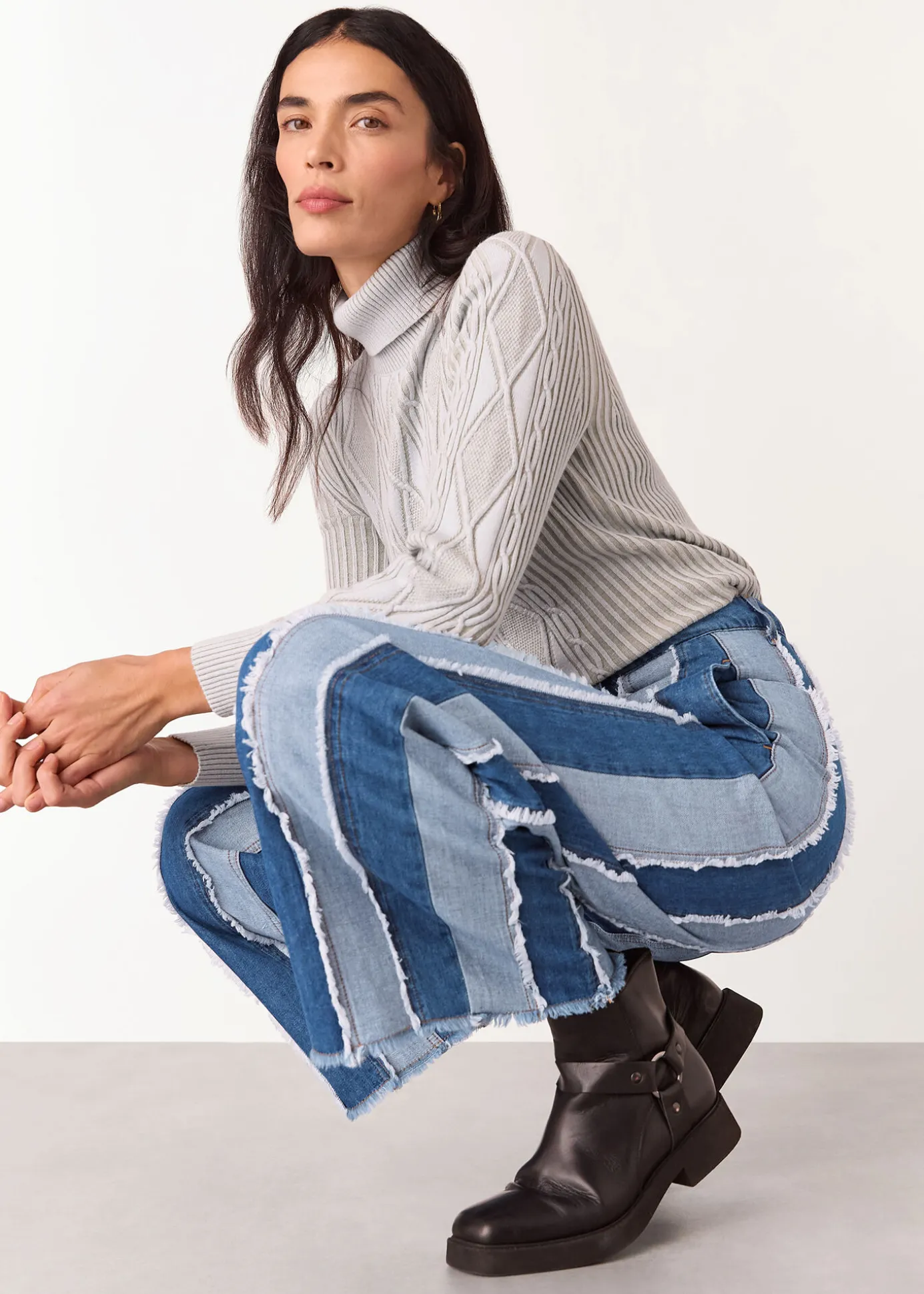 Denim Macie Vertical Patchwork Jean