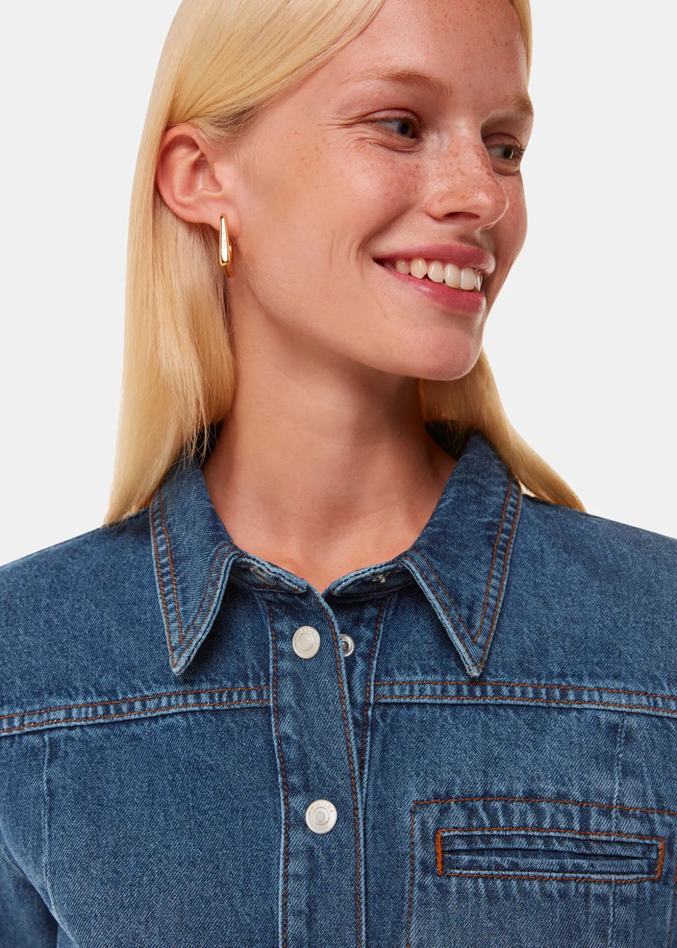 Denim Patchwork Denim Shirt