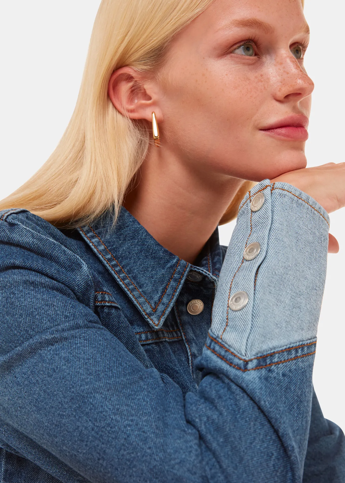 Denim Patchwork Denim Shirt