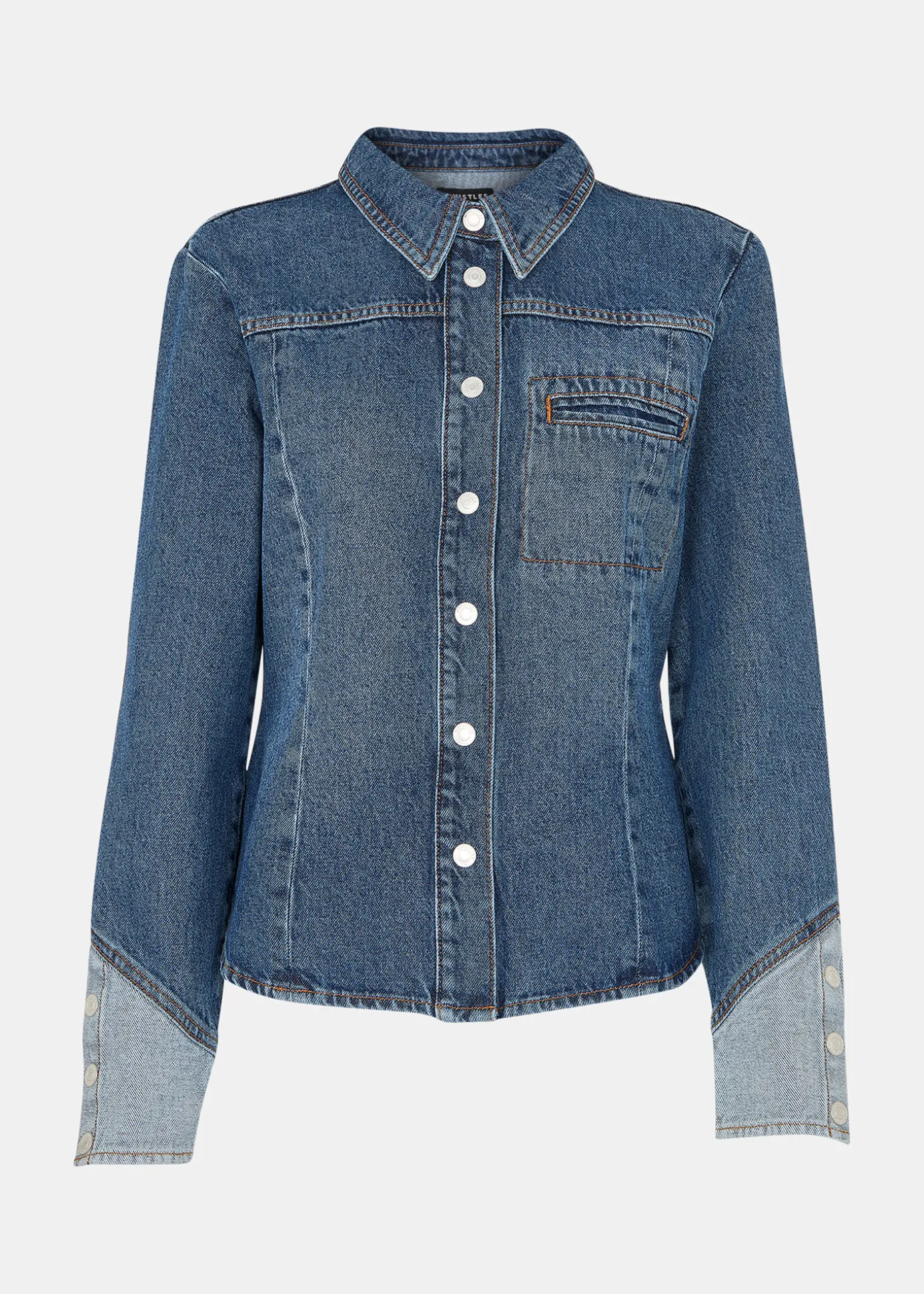 Denim Patchwork Denim Shirt
