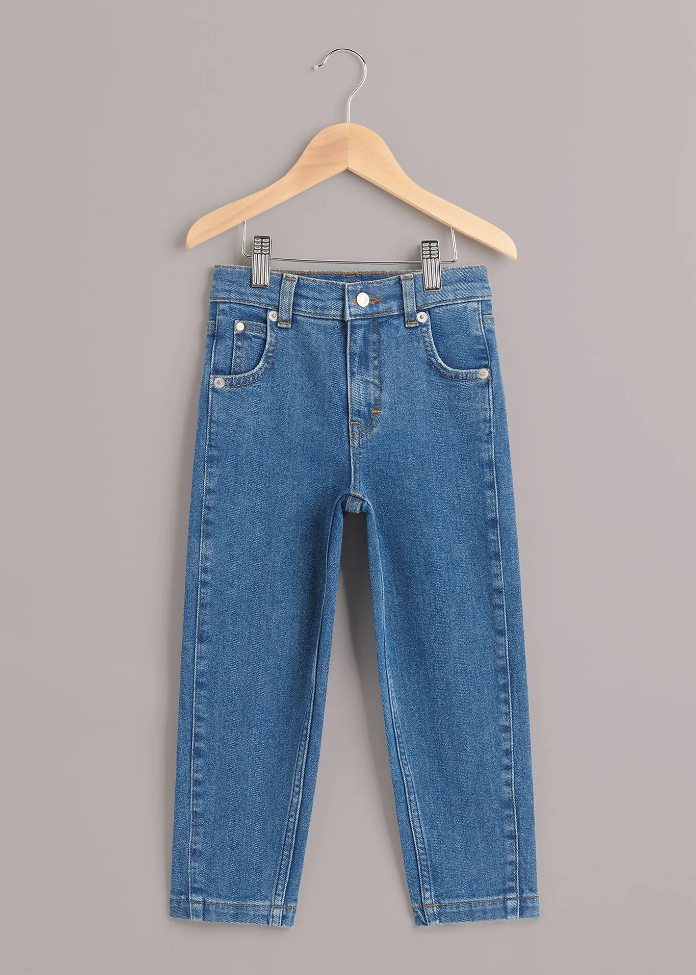 Denim Stretch Barrel Leg Jean