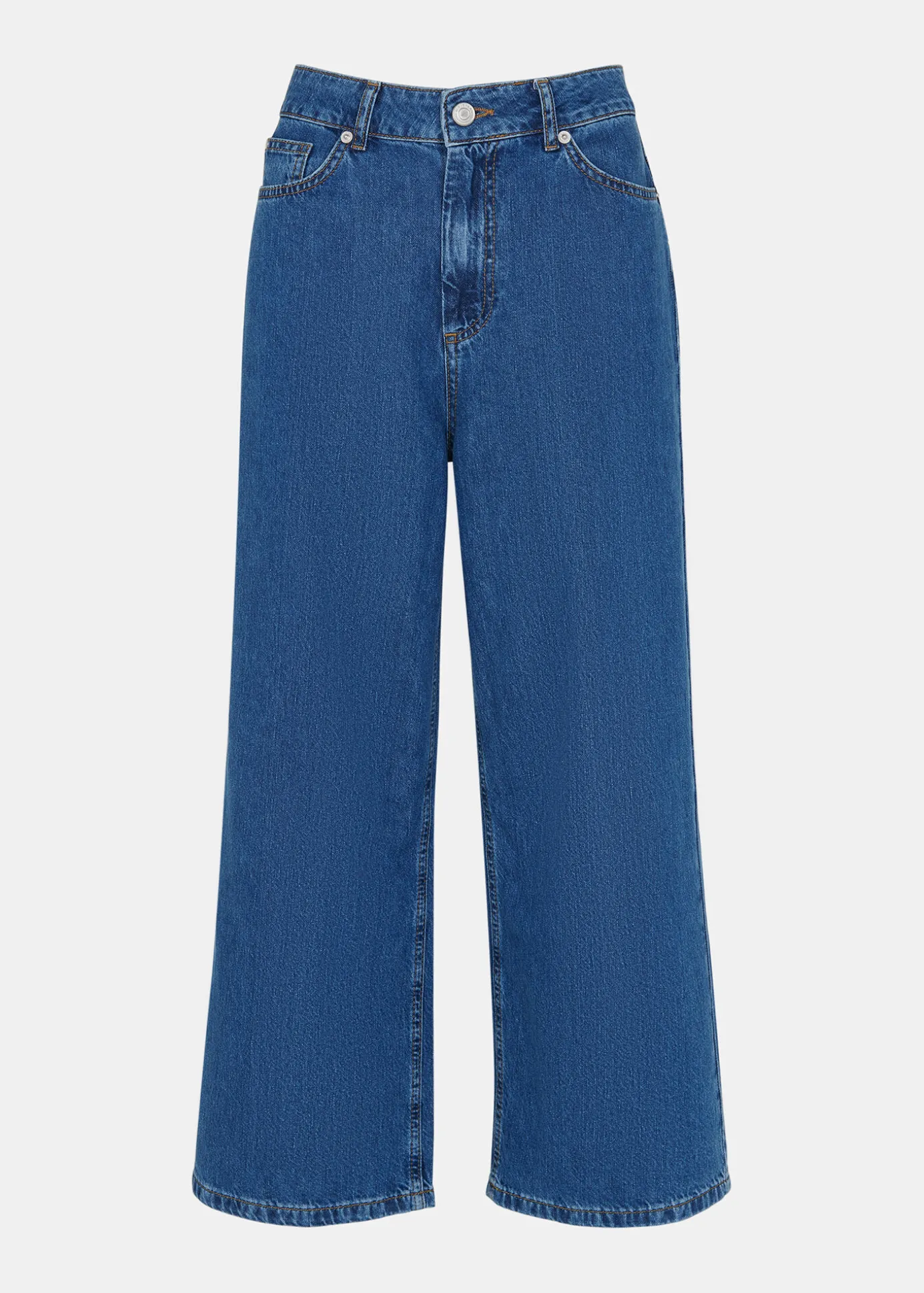 Denim Wide Leg Cropped Jean
