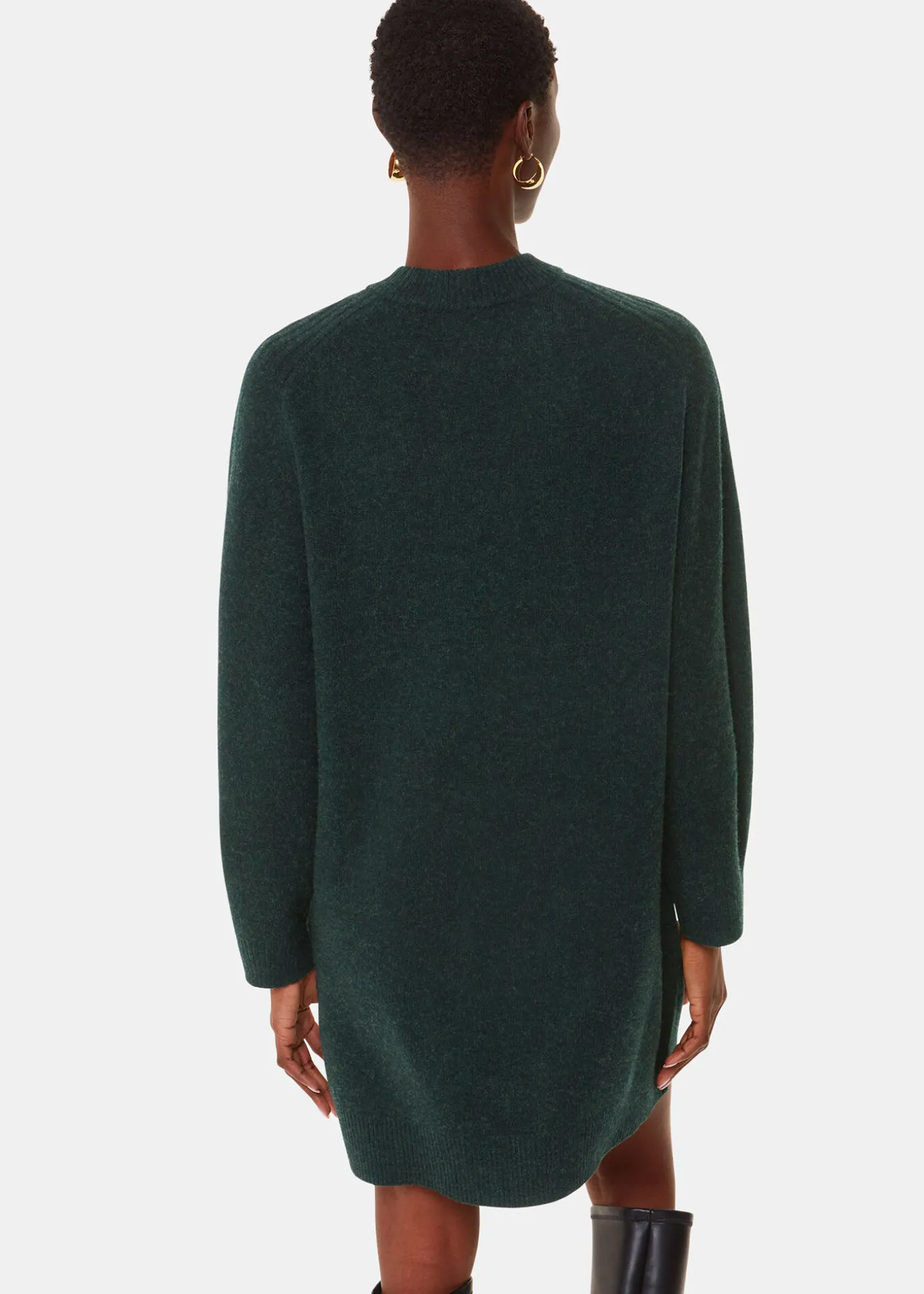 Forest Green Ava Round Neck Knitted Dress