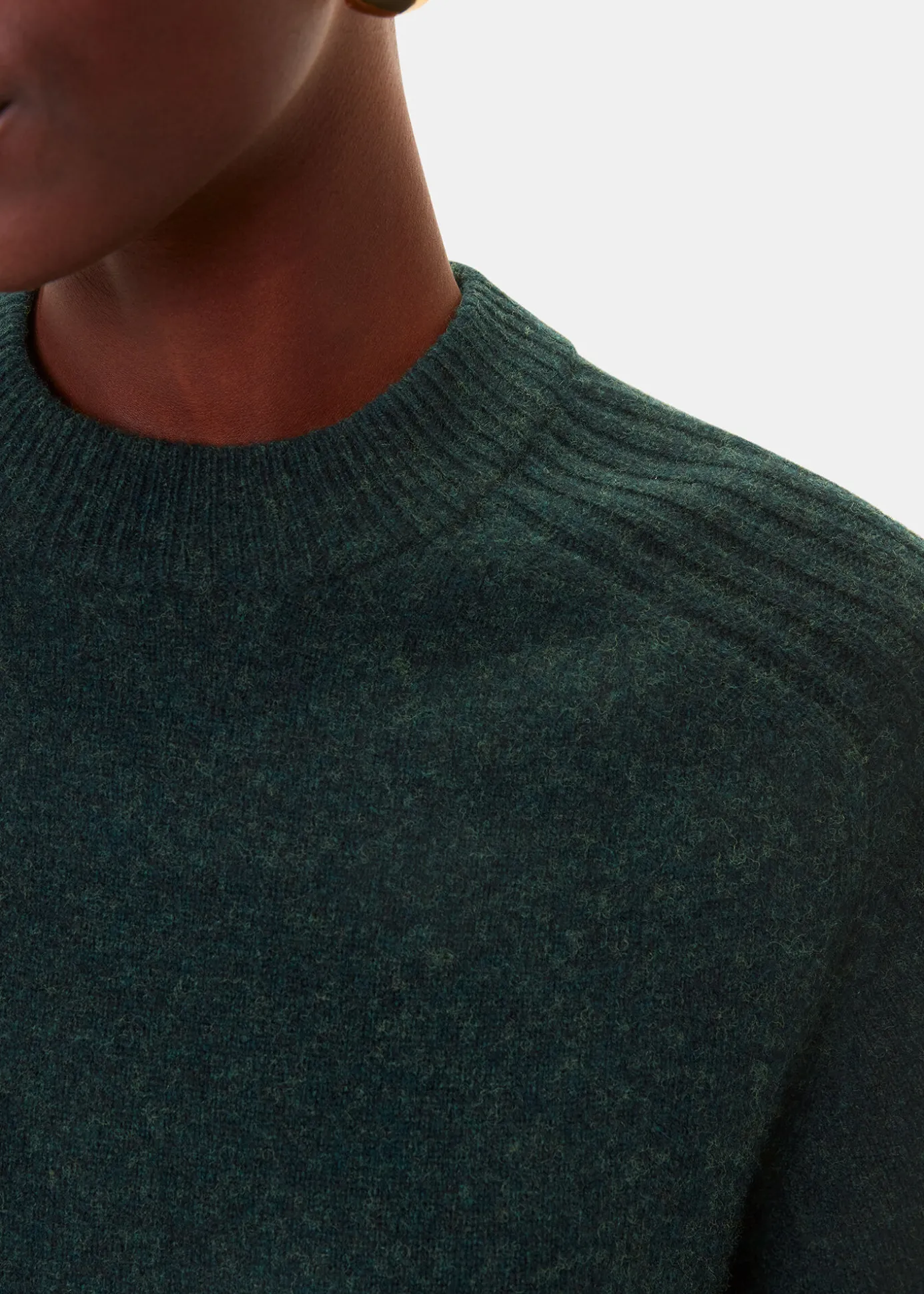 Forest Green Ava Round Neck Knitted Dress