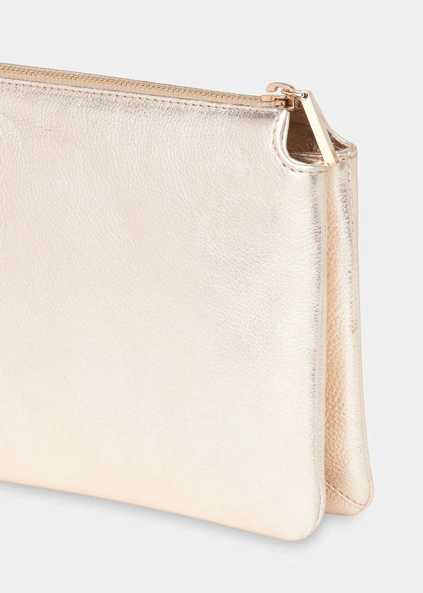 Gold Elita Double Pouch Clutch