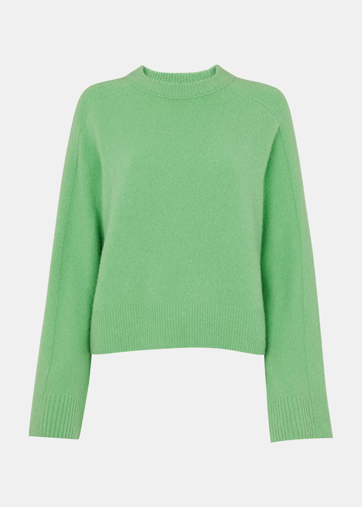 Green Alana Wool Mix Crew Neck