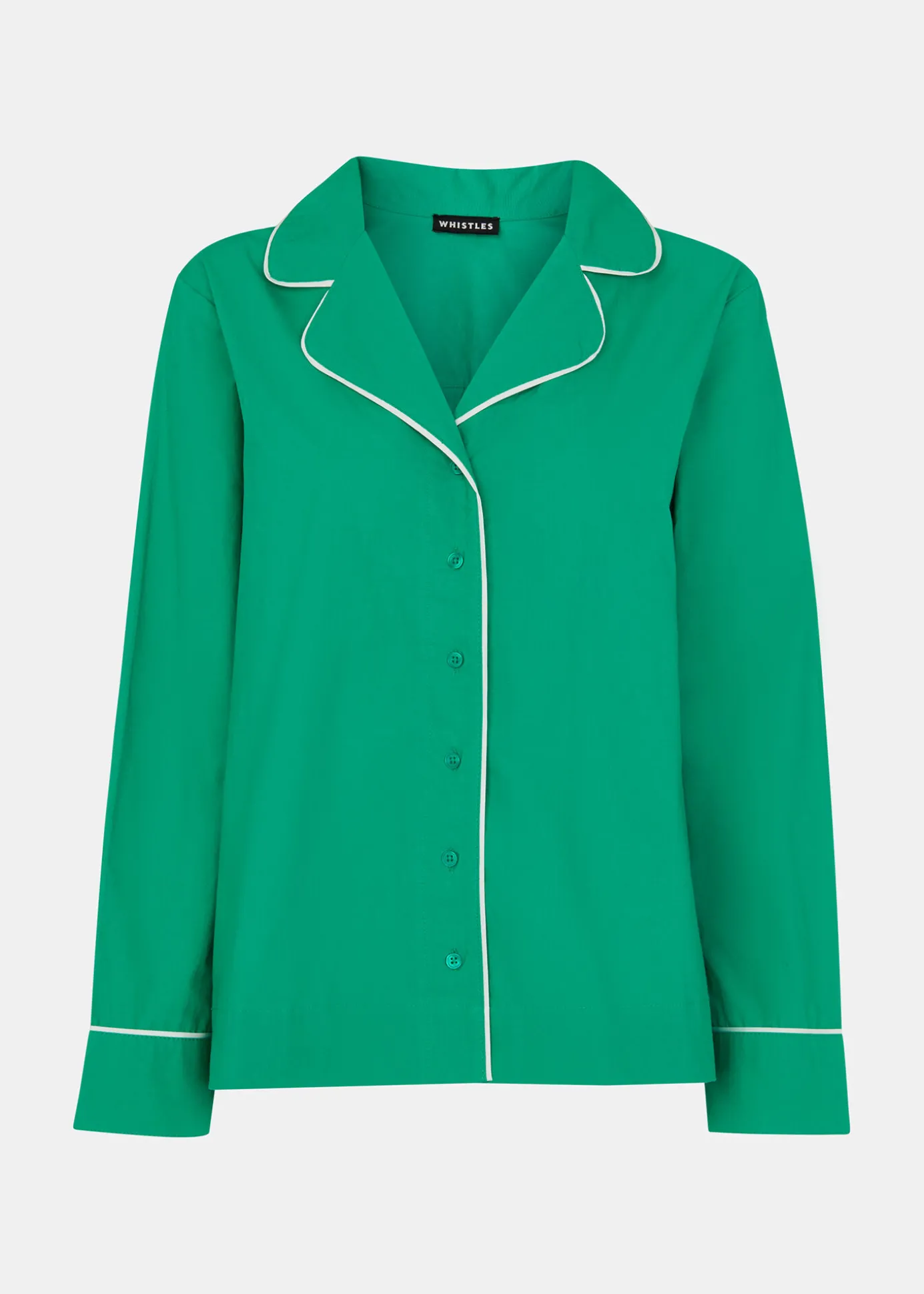 Green Contrast Piping Pyjamas