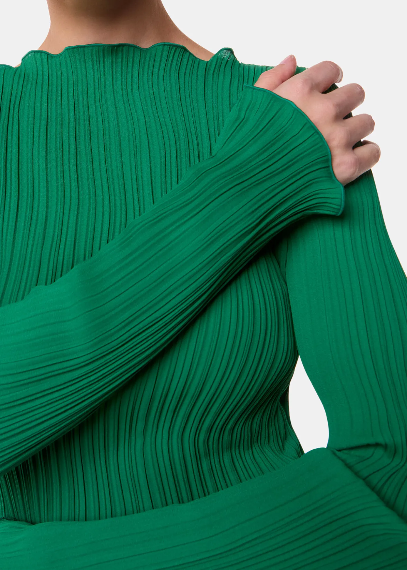 Green Elsa Plisse Top