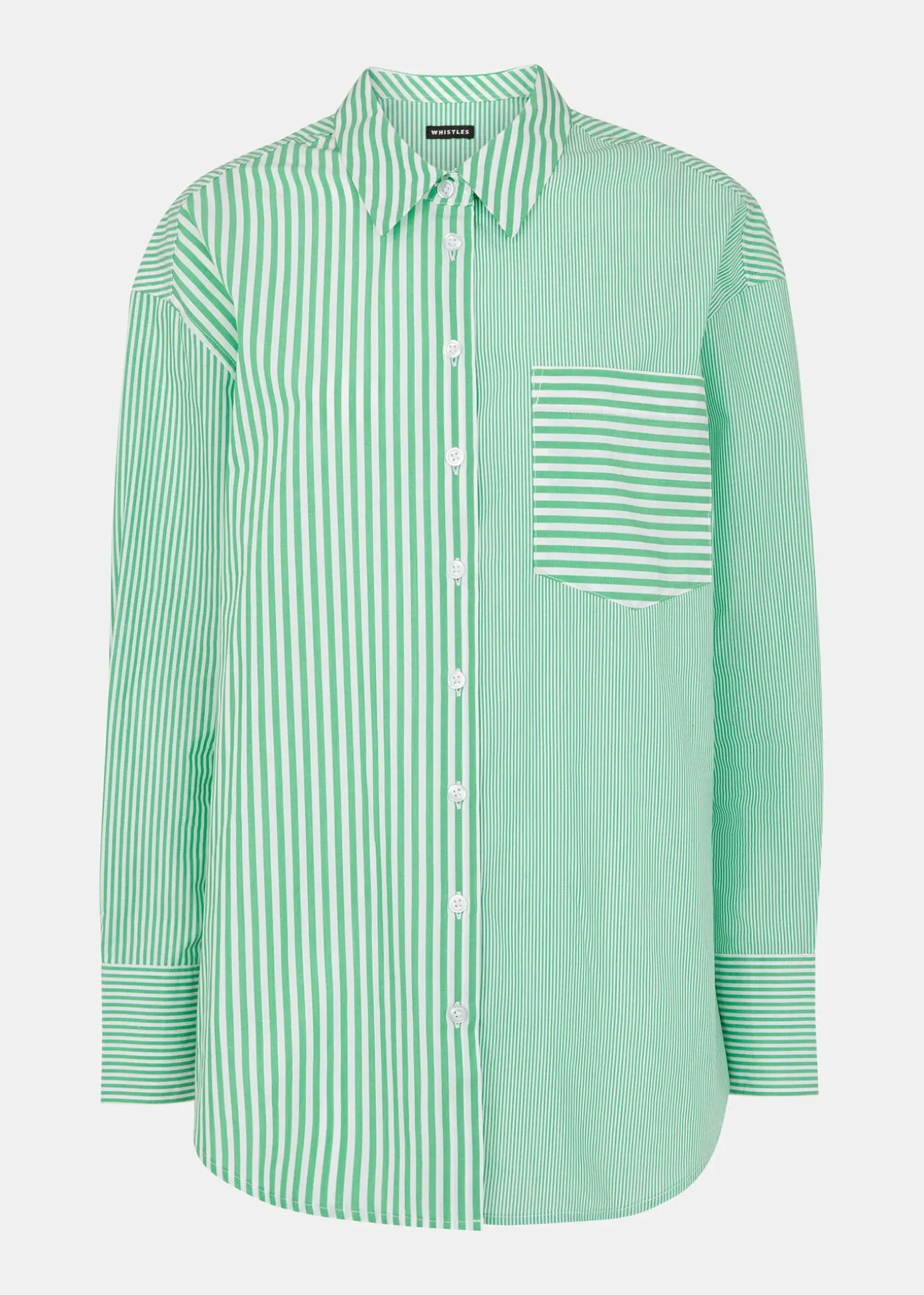 Green Millie Stripe Oversized Shirt