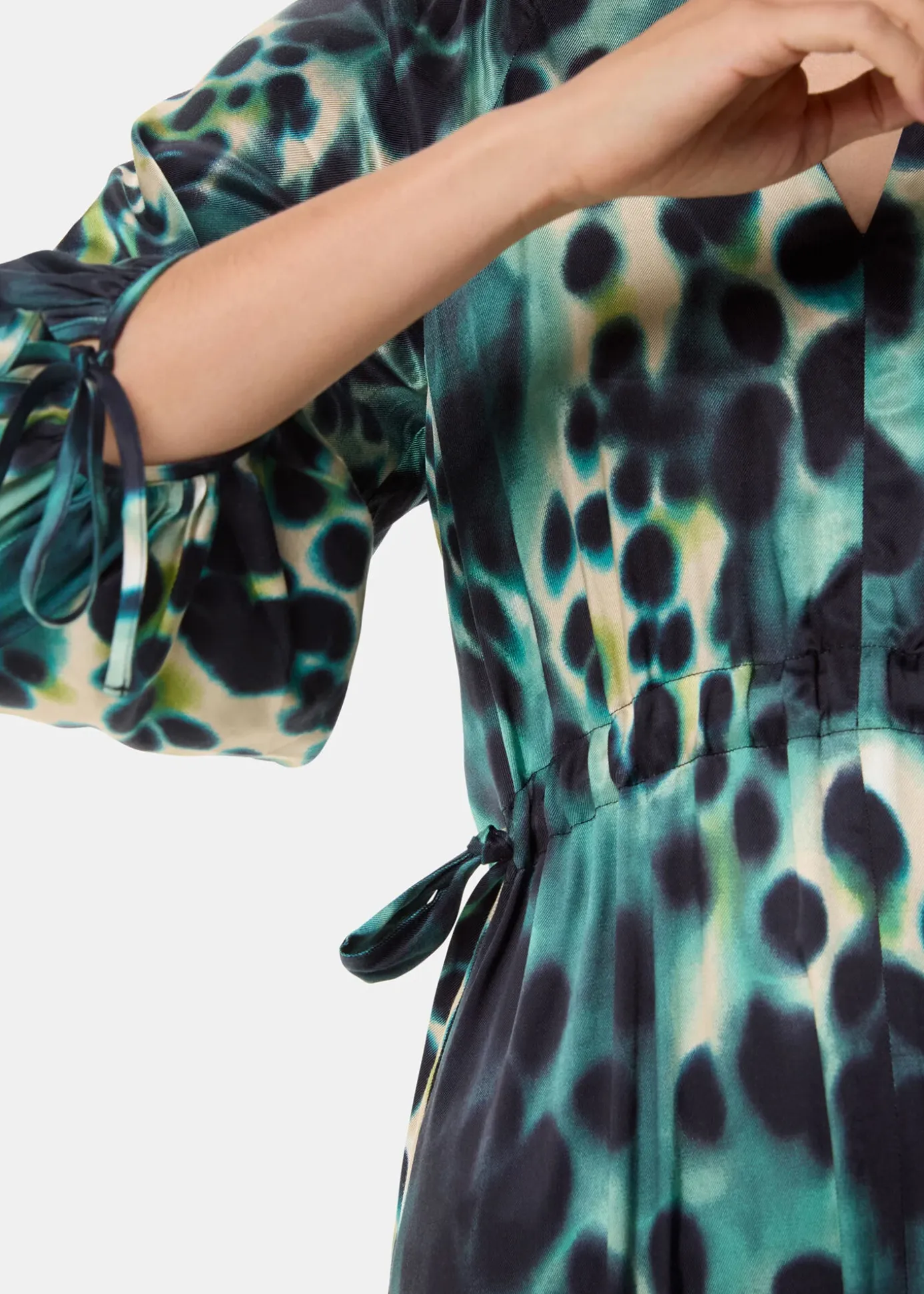 Green Misty Leopard Print Dress
