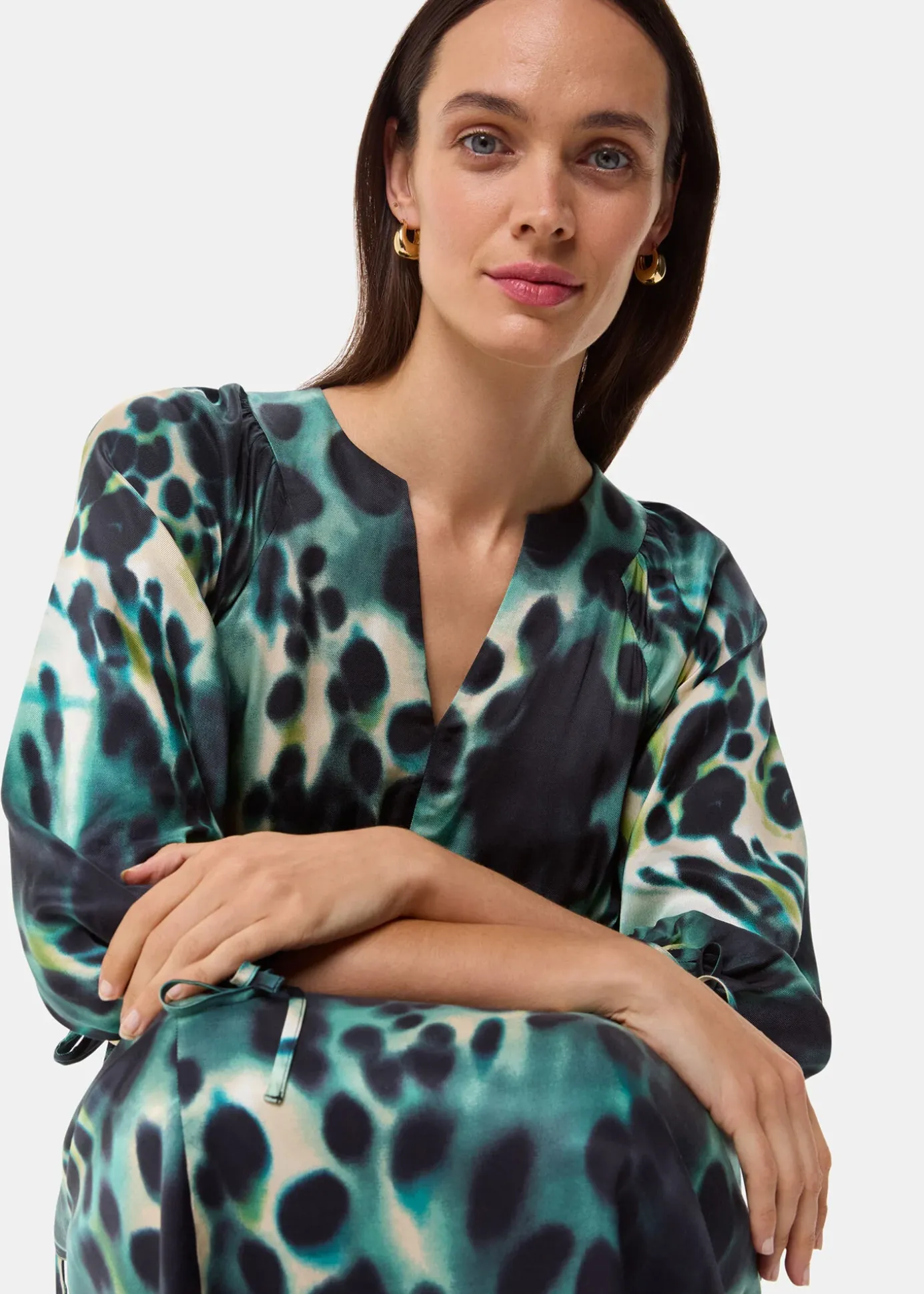 Green Misty Leopard Print Dress