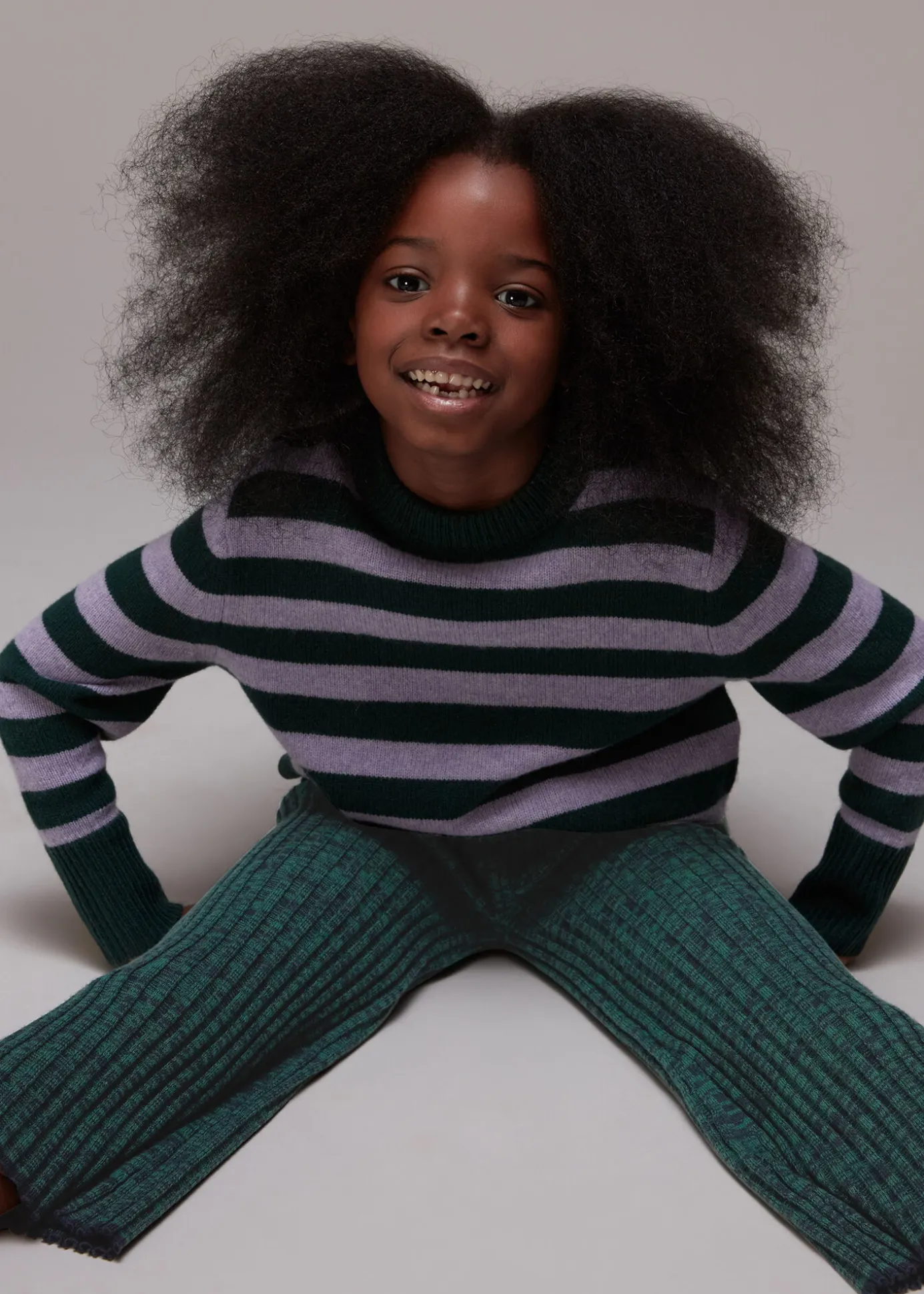Green Rib Knit Marl Flare
