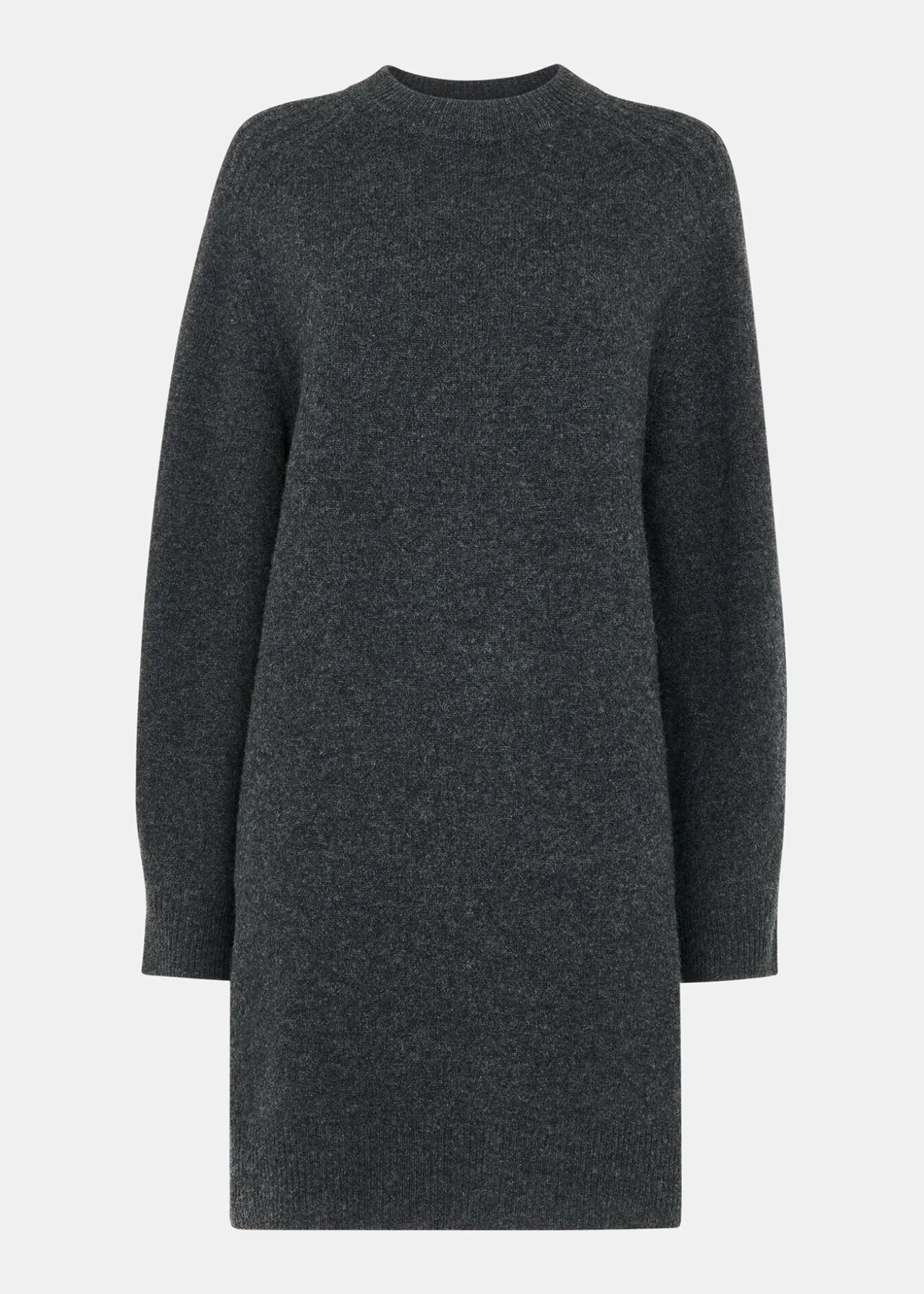 Grey Ava Round Neck Knitted Dress