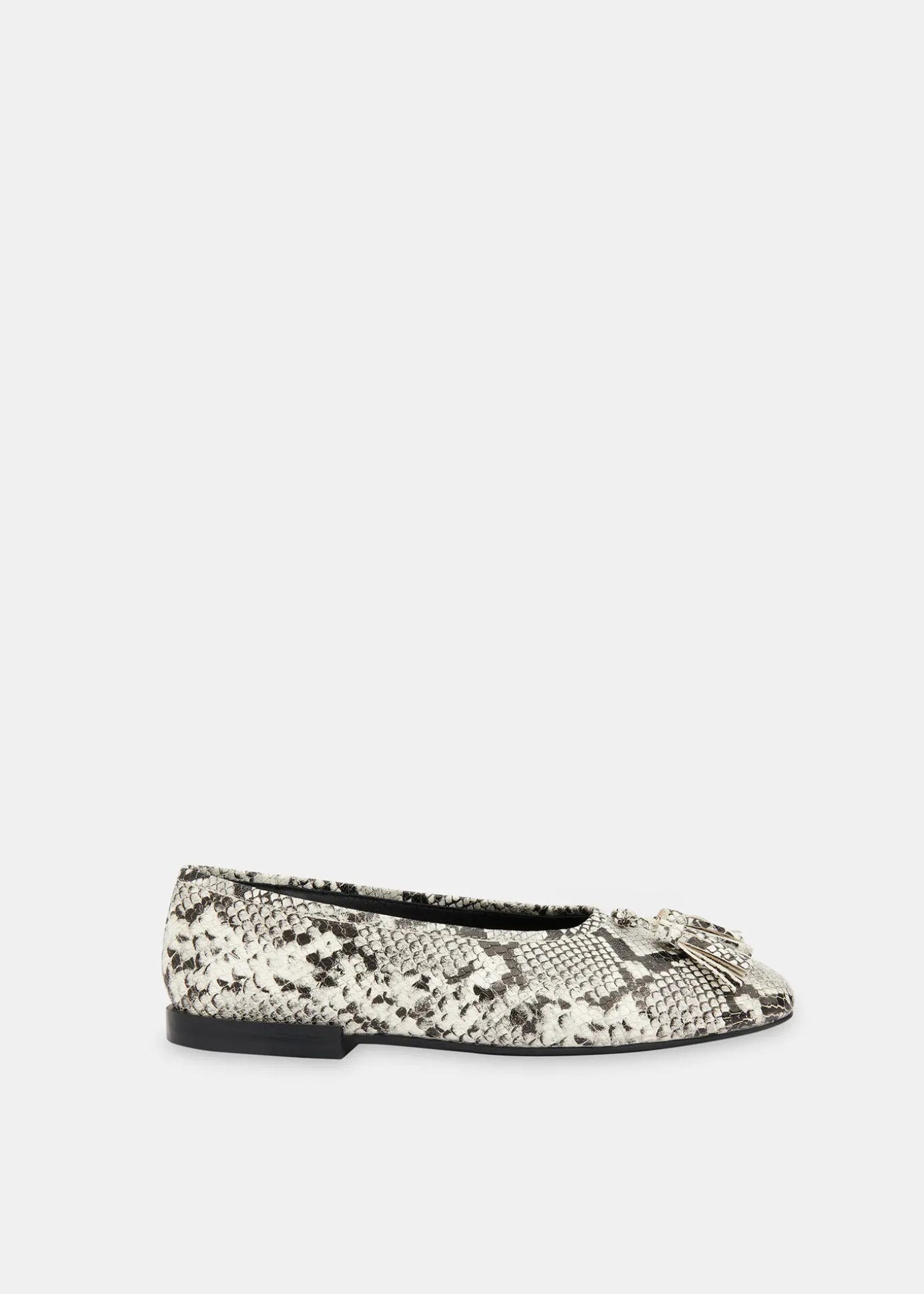 Grey Cilou Tassel Snake Ballet Pump