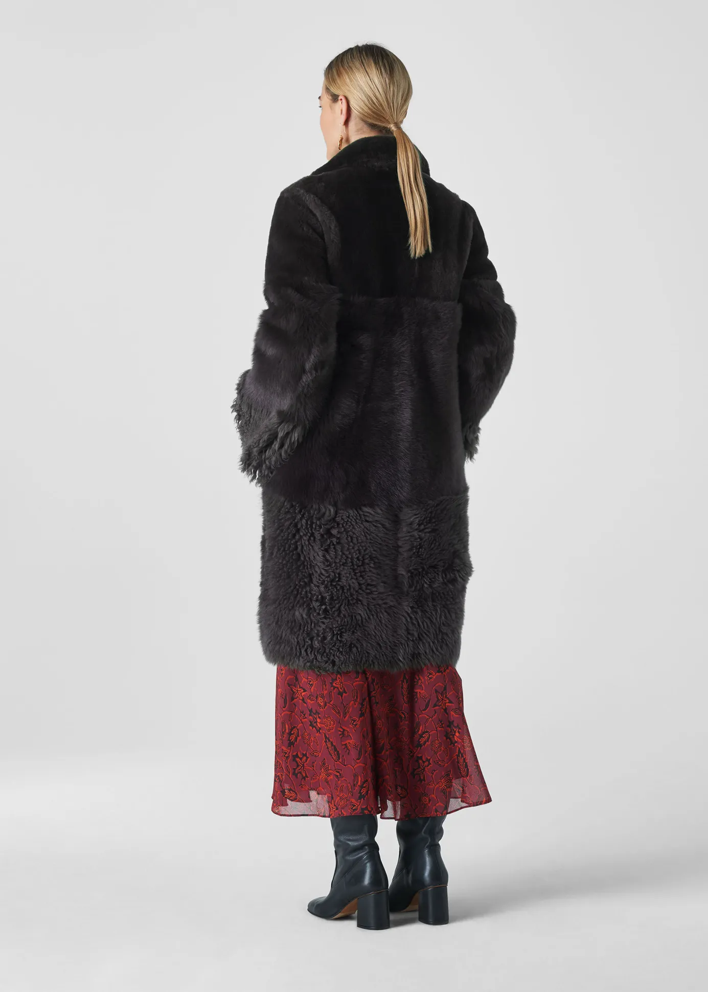 Grey Cosma Shearling Coat