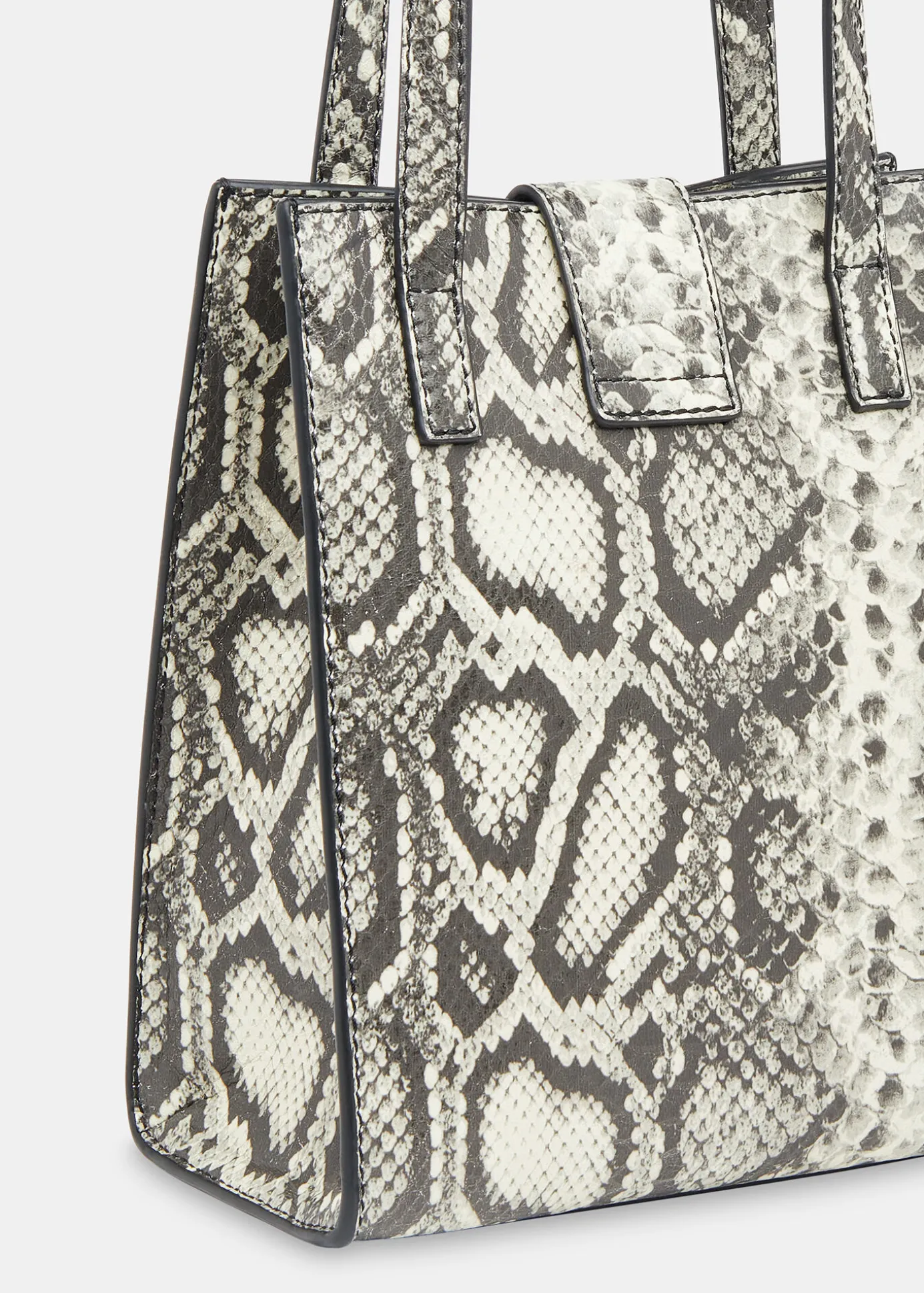 Grey Eben Snake Mini Turn Lock Tote