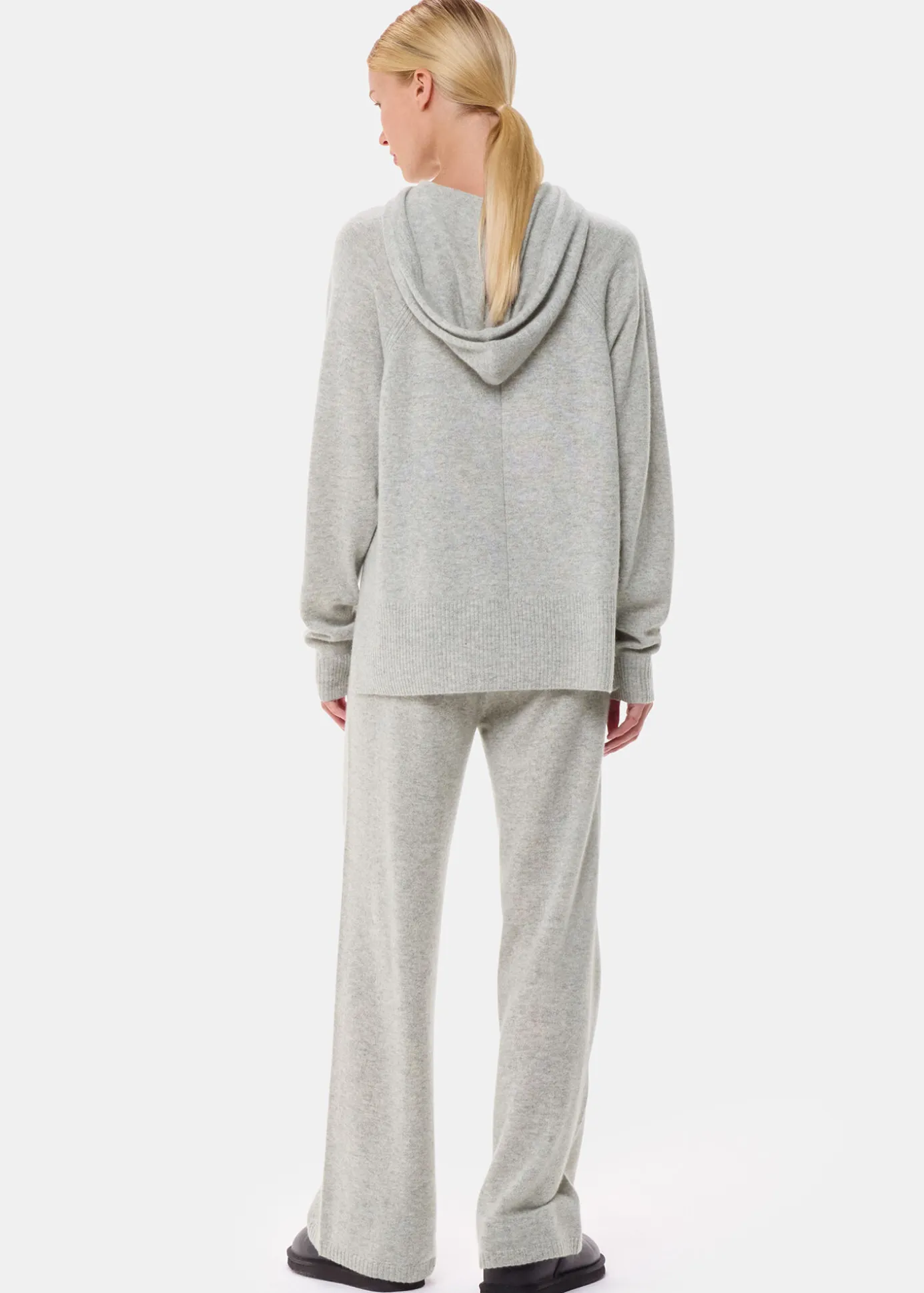 Grey Marl Cashmere Straight Leg Jogger