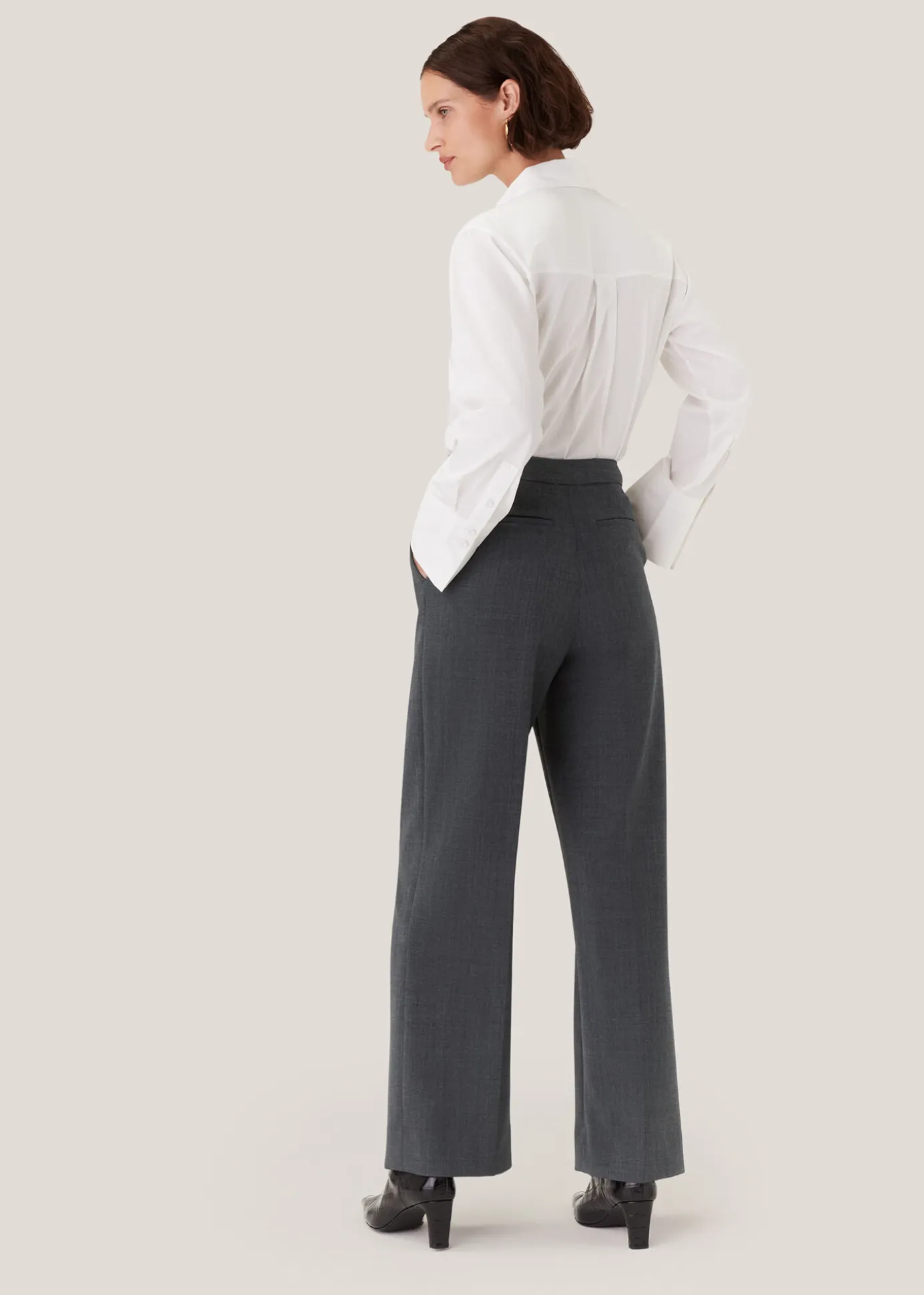 Grey Marl Natalie Wool Blend Trouser