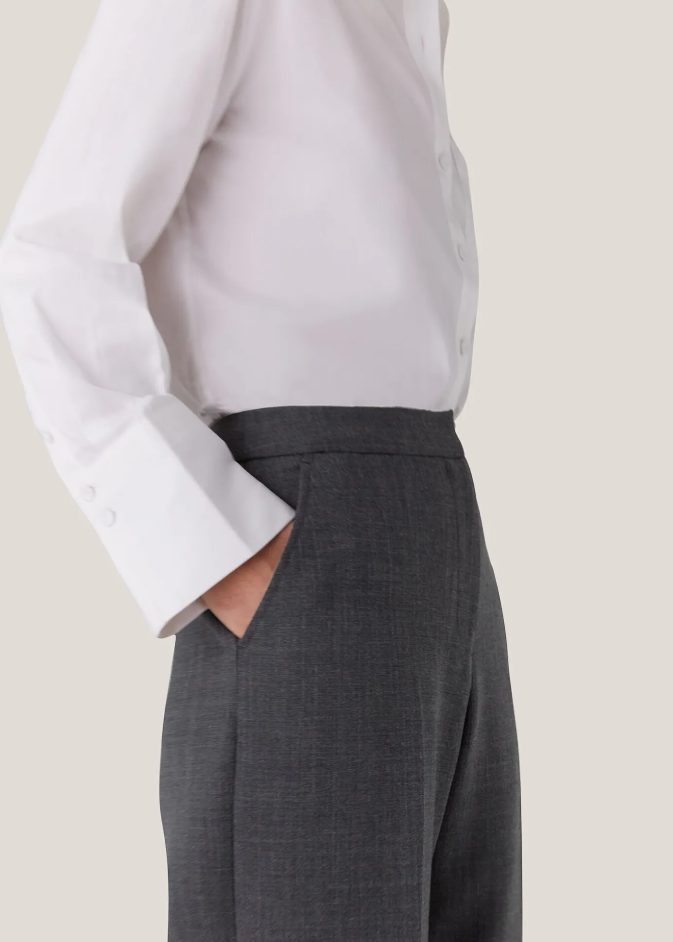 Grey Marl Natalie Wool Blend Trouser
