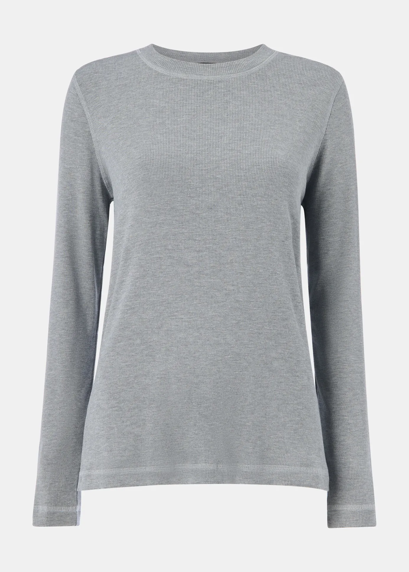 Grey Marl Rib Jersey Pyjama Top