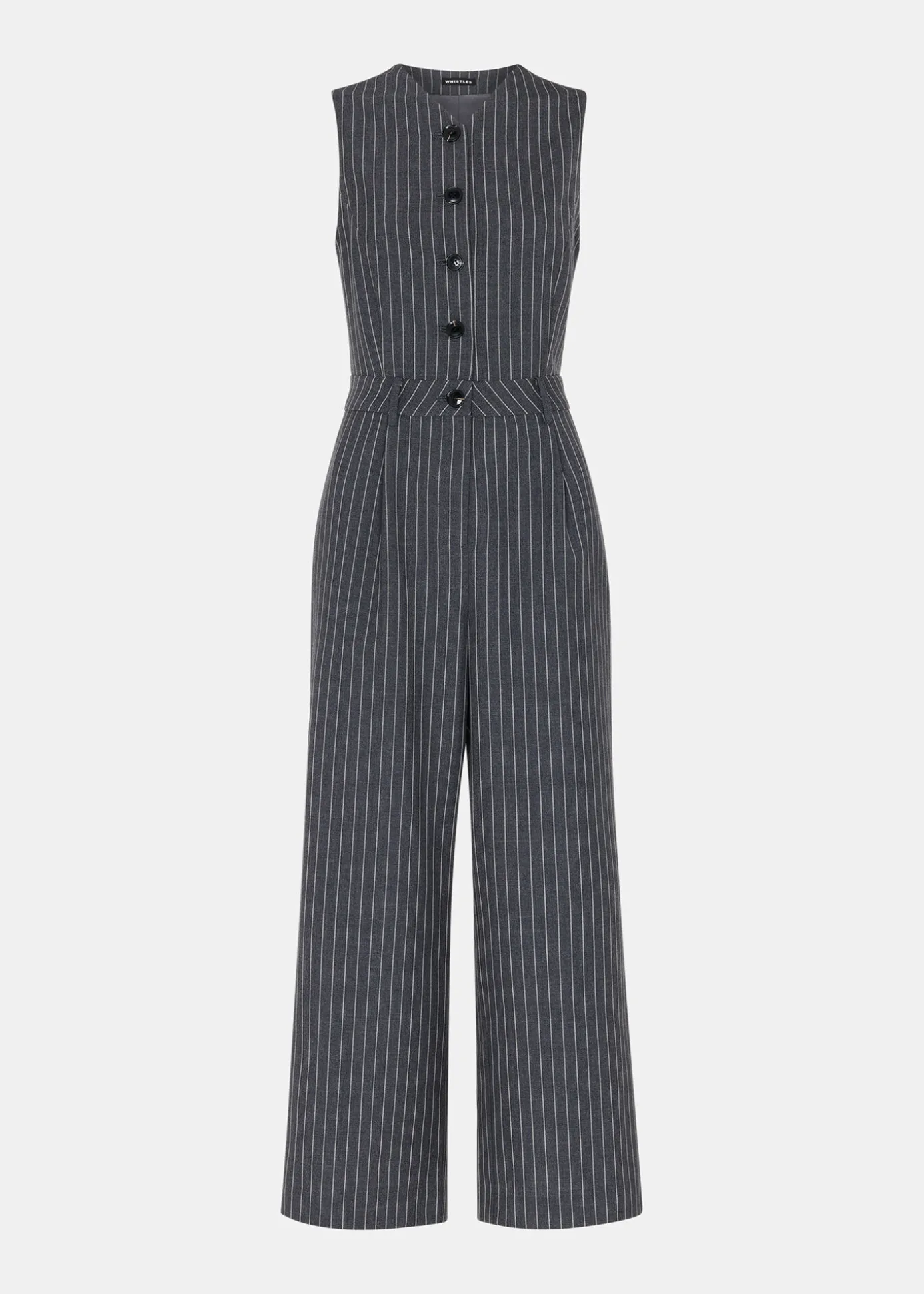 Grey Pinstripe Jumpsuit
