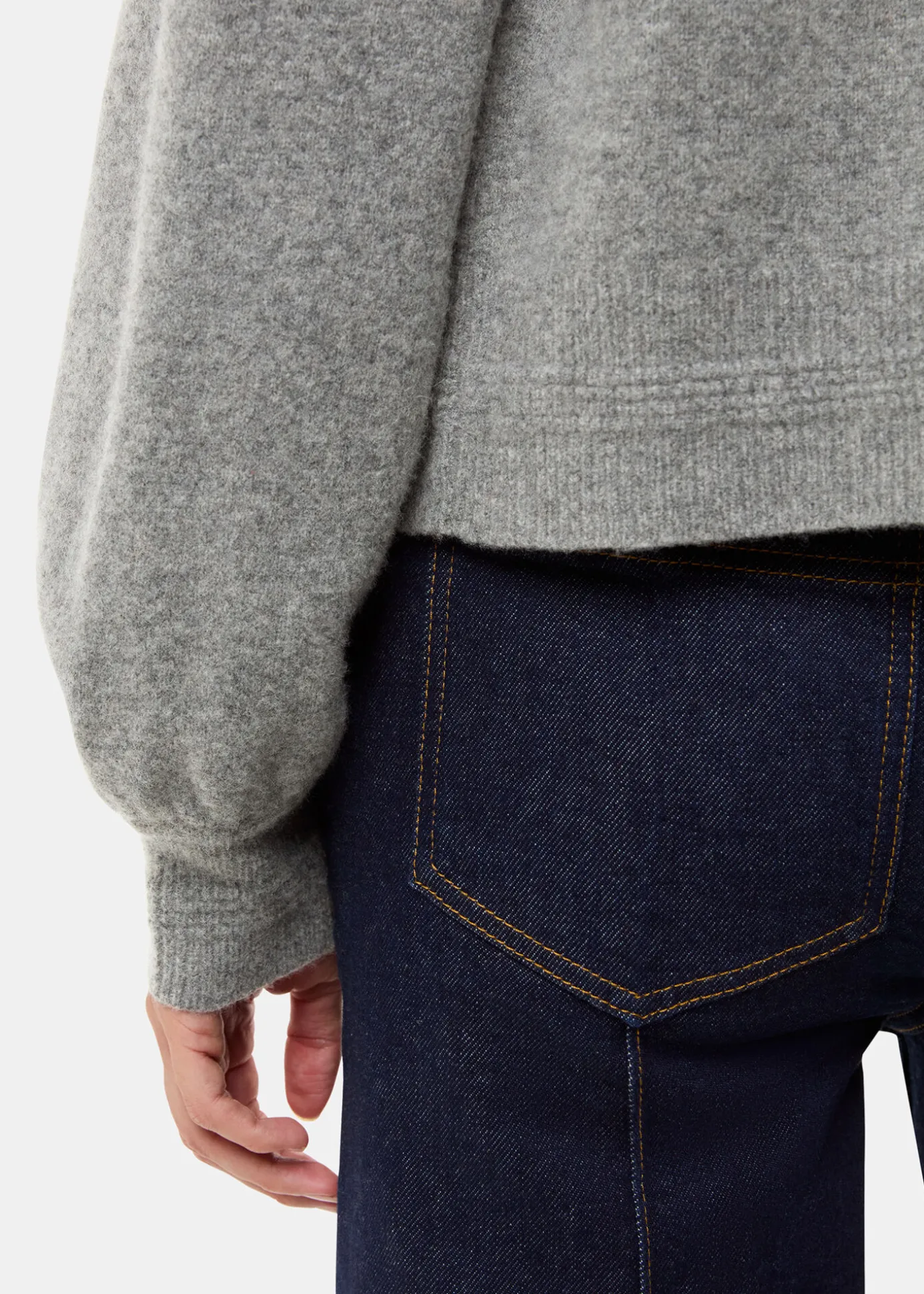 Grey Zip Front Bomber Knit