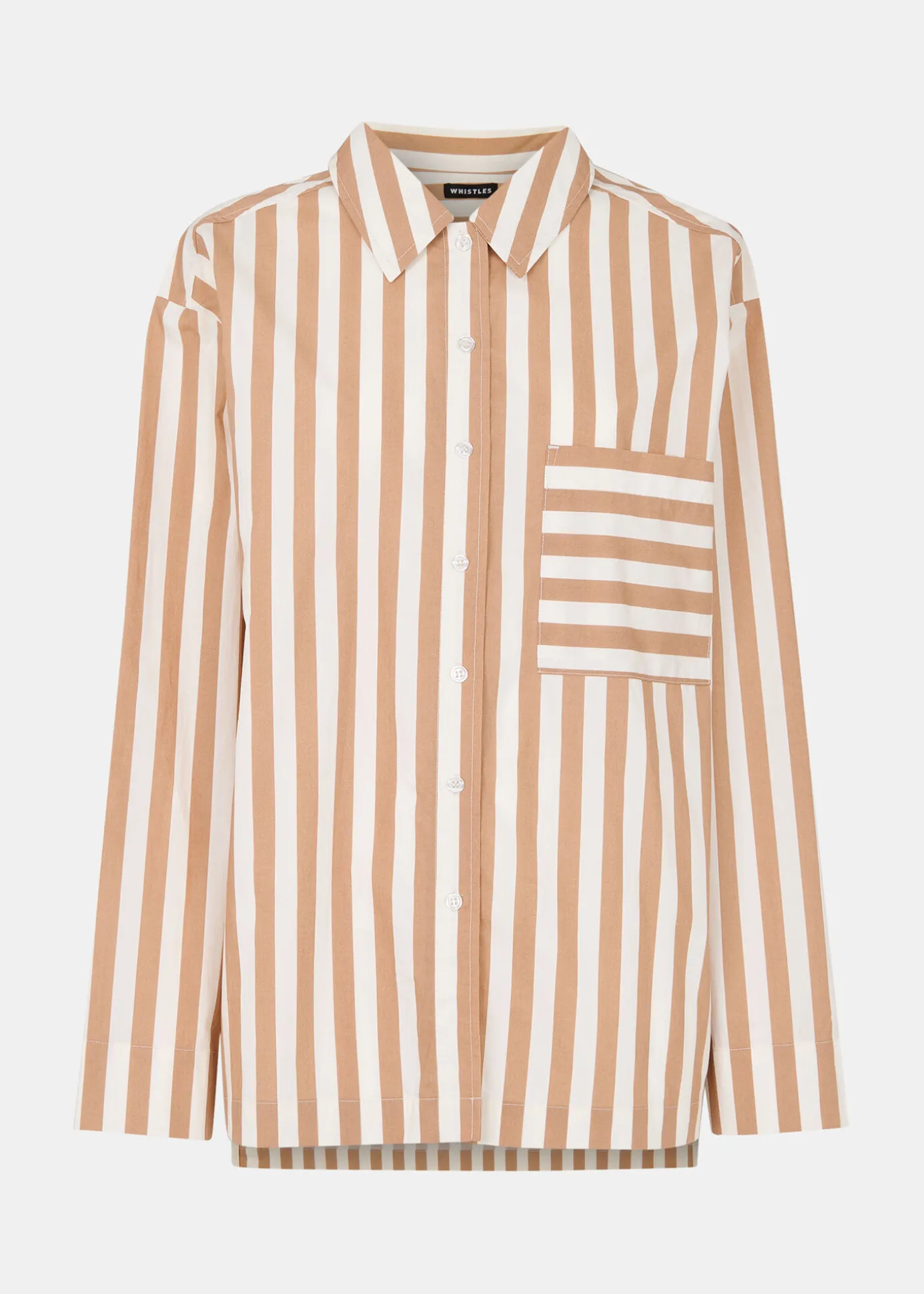 Ivory Cotton Stripe Pyjama Shirt