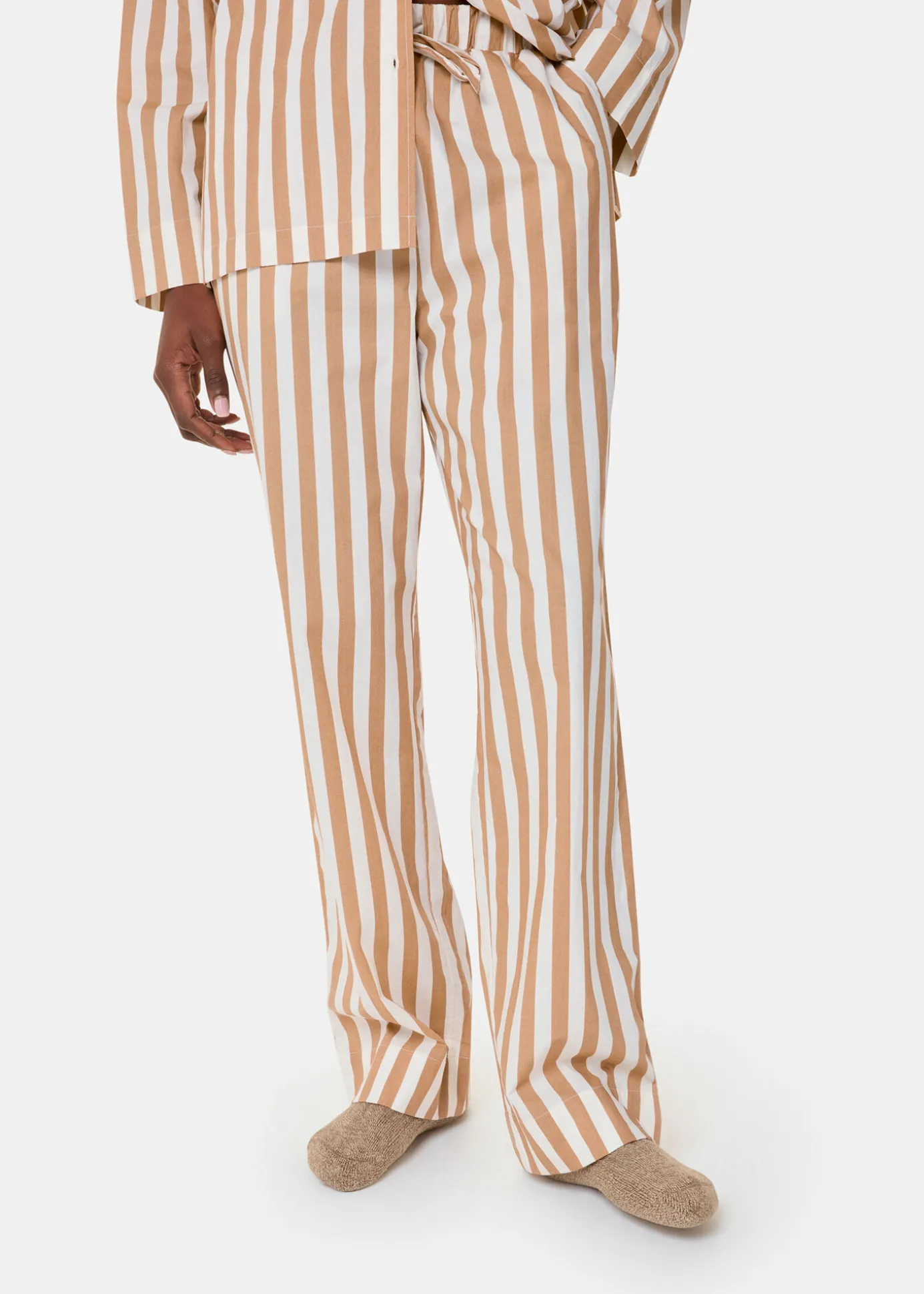 Ivory Cotton Stripe Pyjama Bottom