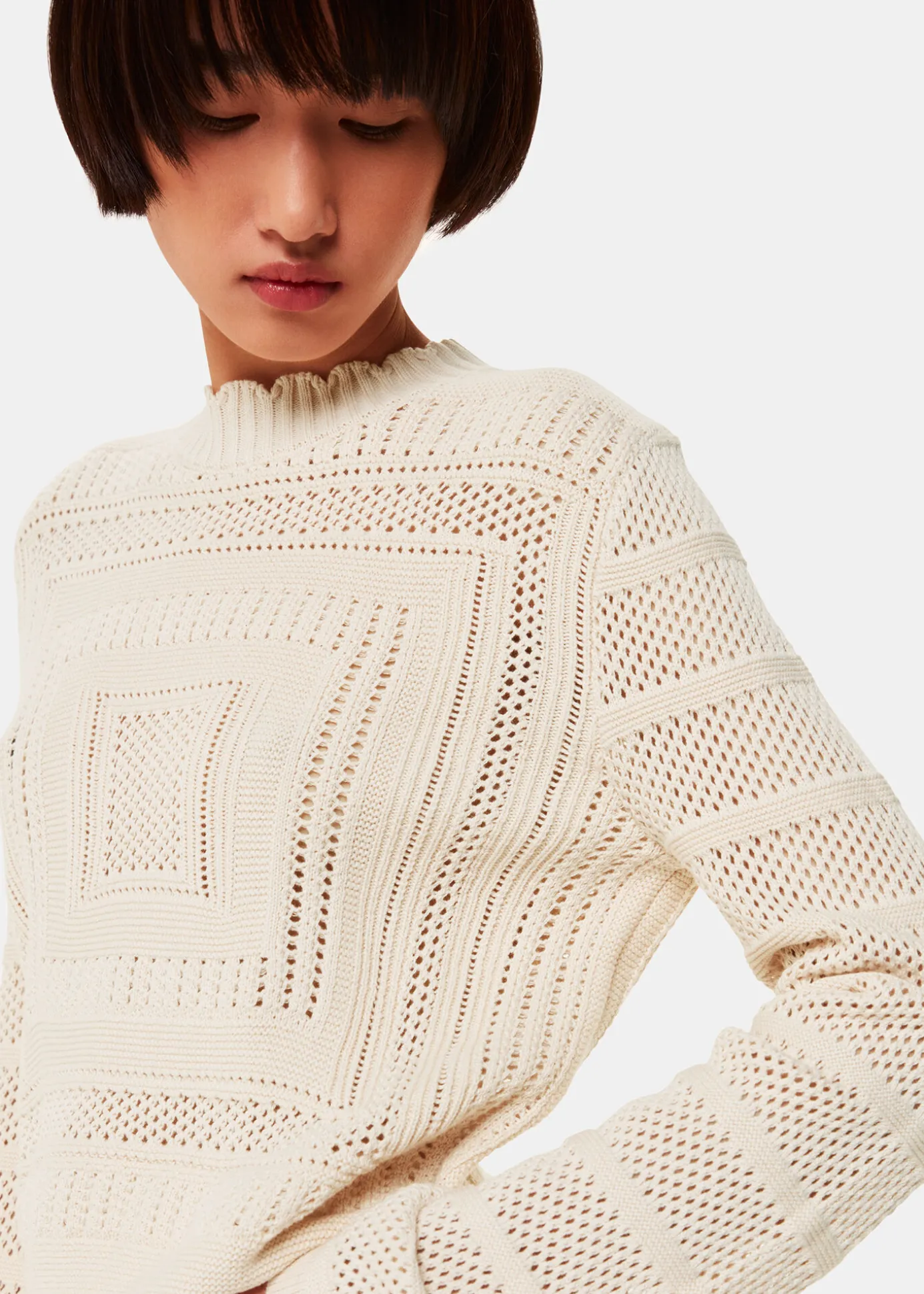 Ivory Crochet Detail Knit